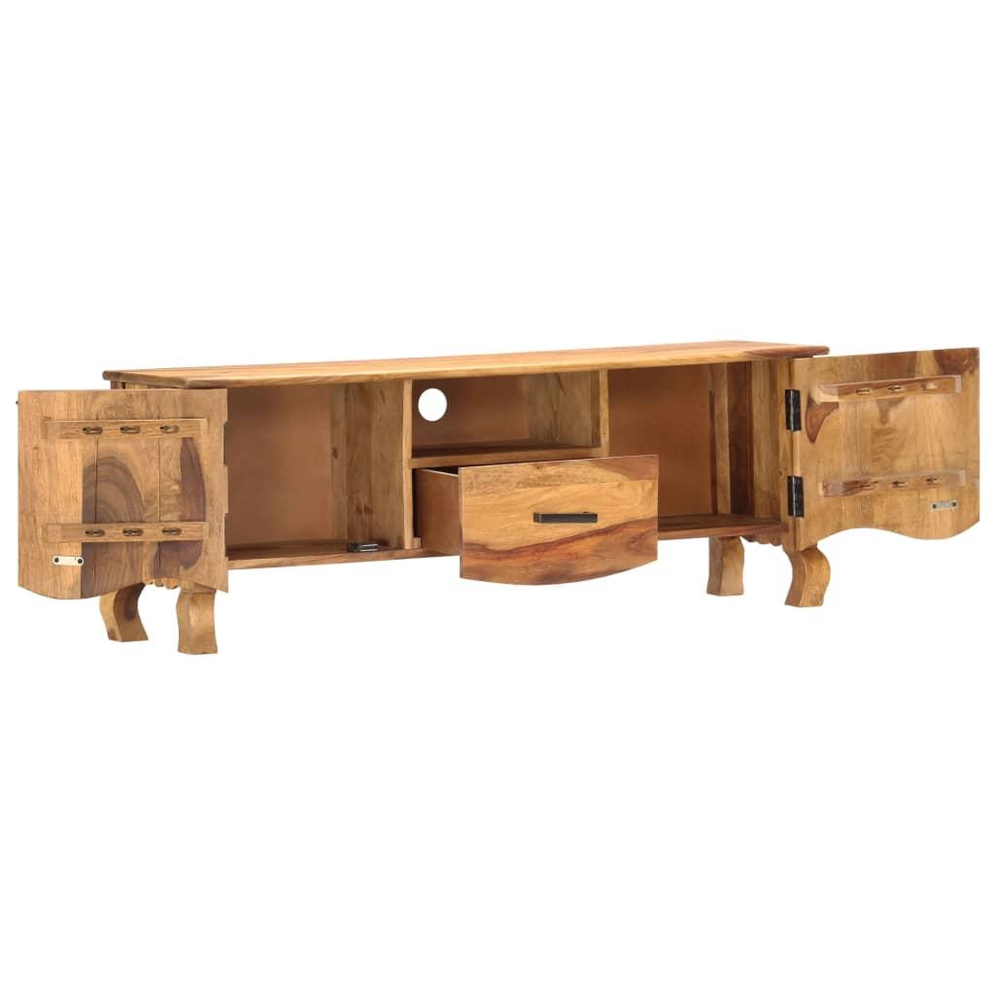 Voir la diapositive 2 : VIDAXL Meuble TV 115x30x42 cm Bois solide