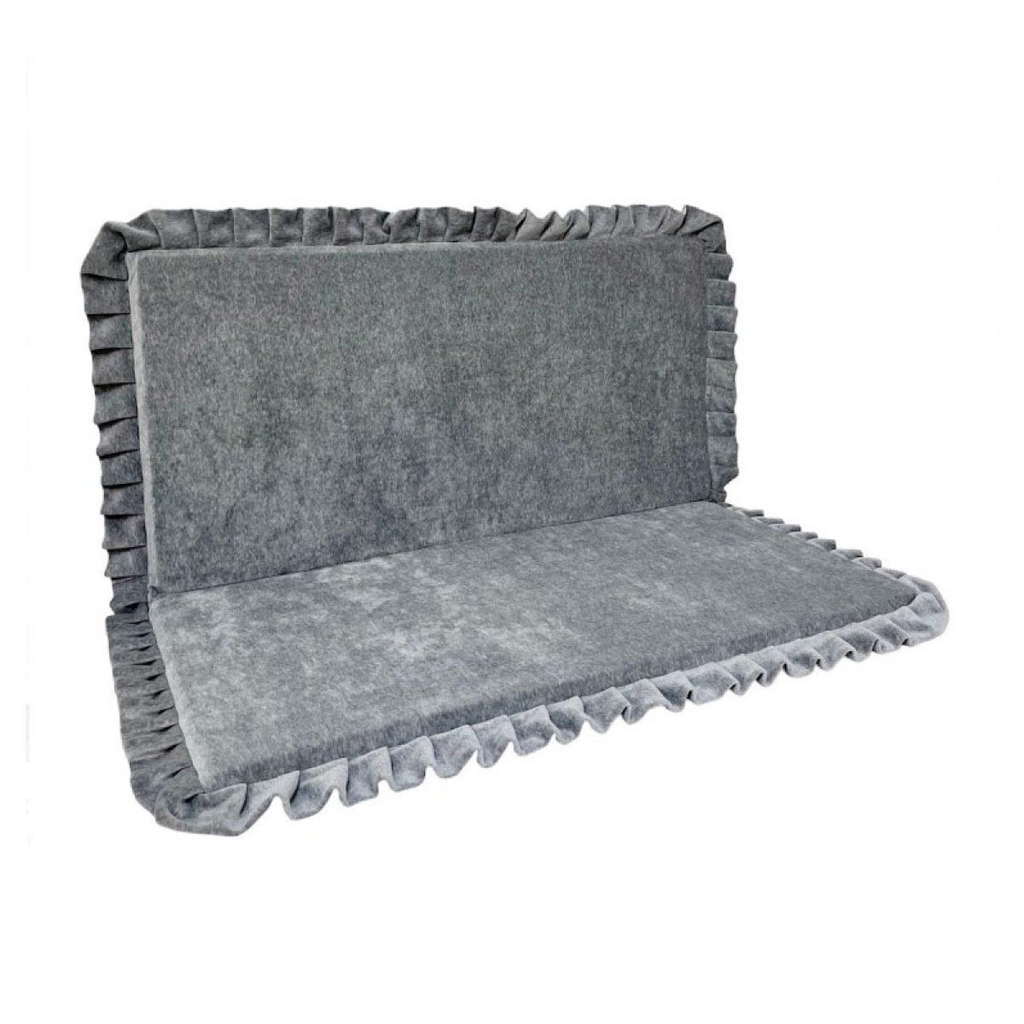MONIO FOR KIDS Tapis de jeu pliable en velours carré gris 125x125