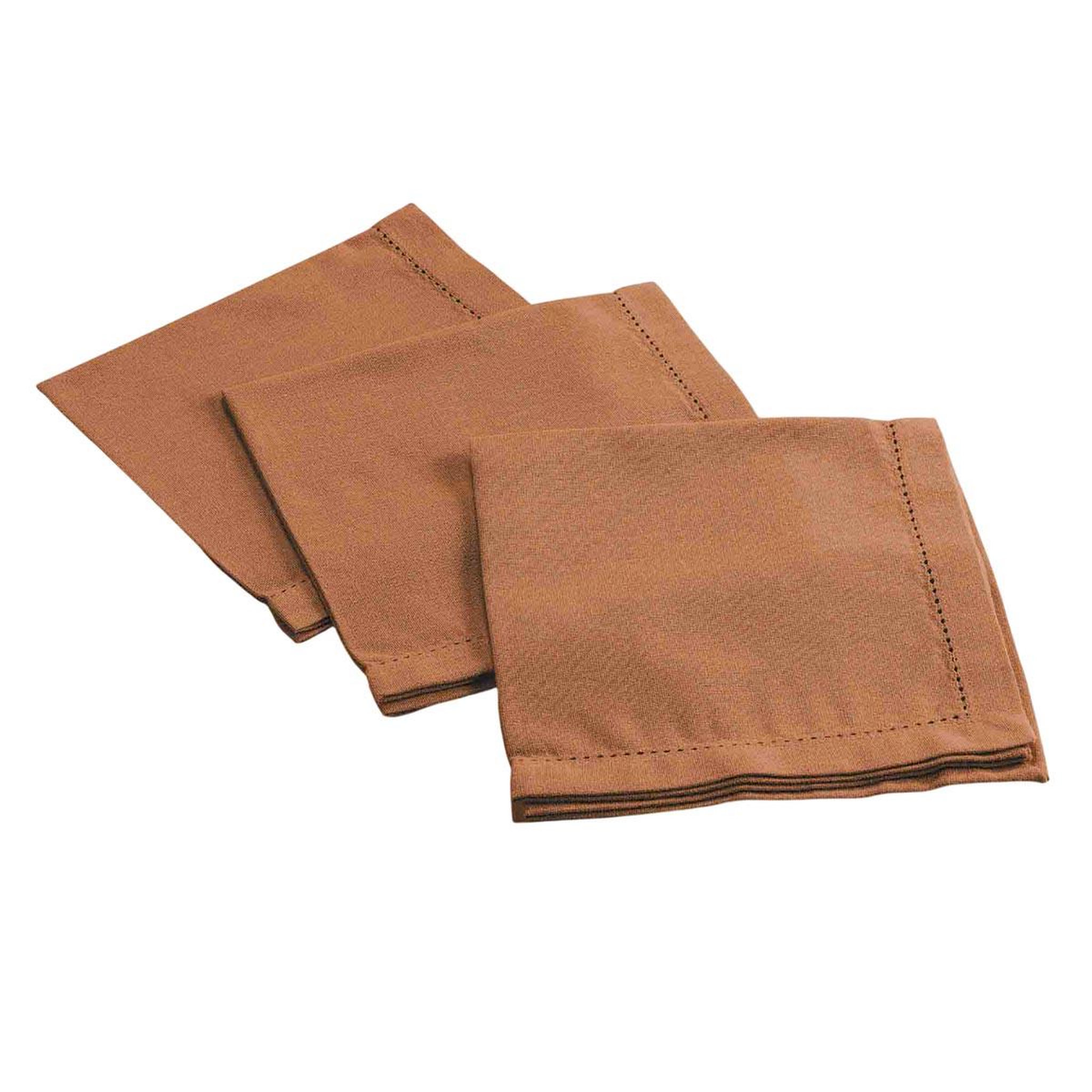 Douceur d'Intérieur Lot de 3 serviettes de table  charline  40x40cm mocha