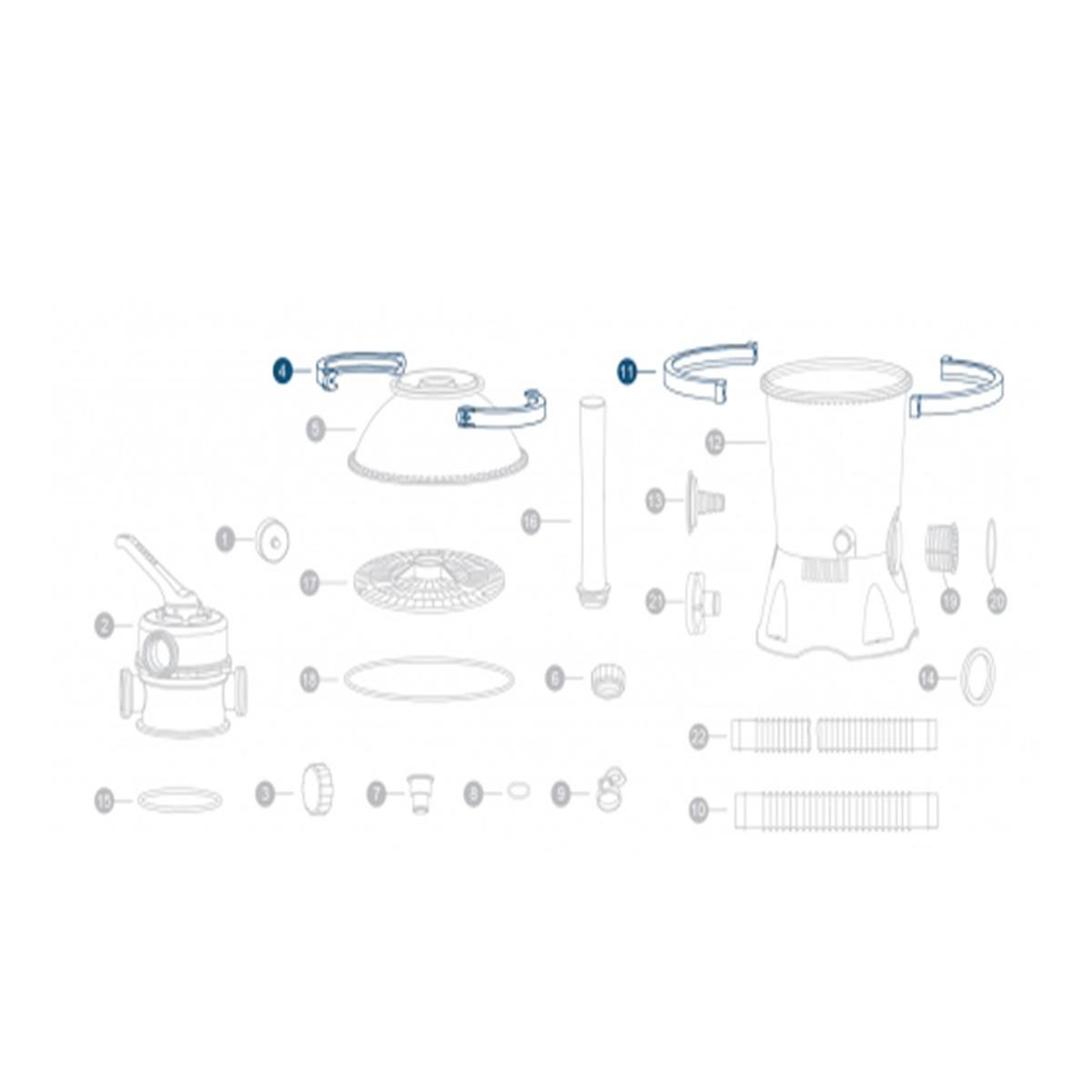 Voir la diapositive 2 : BESTWAY Colliers de serrage pour filtres à sable 3,028 m³/h - Bestway