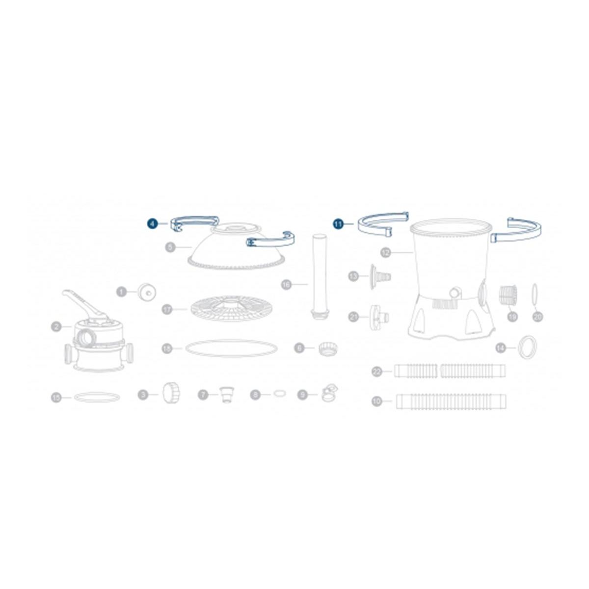BESTWAY Colliers de serrage pour filtres à sable 3,028 m³/h - Bestway