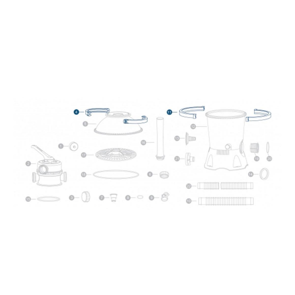 BESTWAY Colliers de serrage pour filtres à sable 3,028 m³/h - Bestway