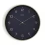 MARKET24 Horloge Murale Bleu Bois PU (30,5 x 4,3 x 30,5 cm)