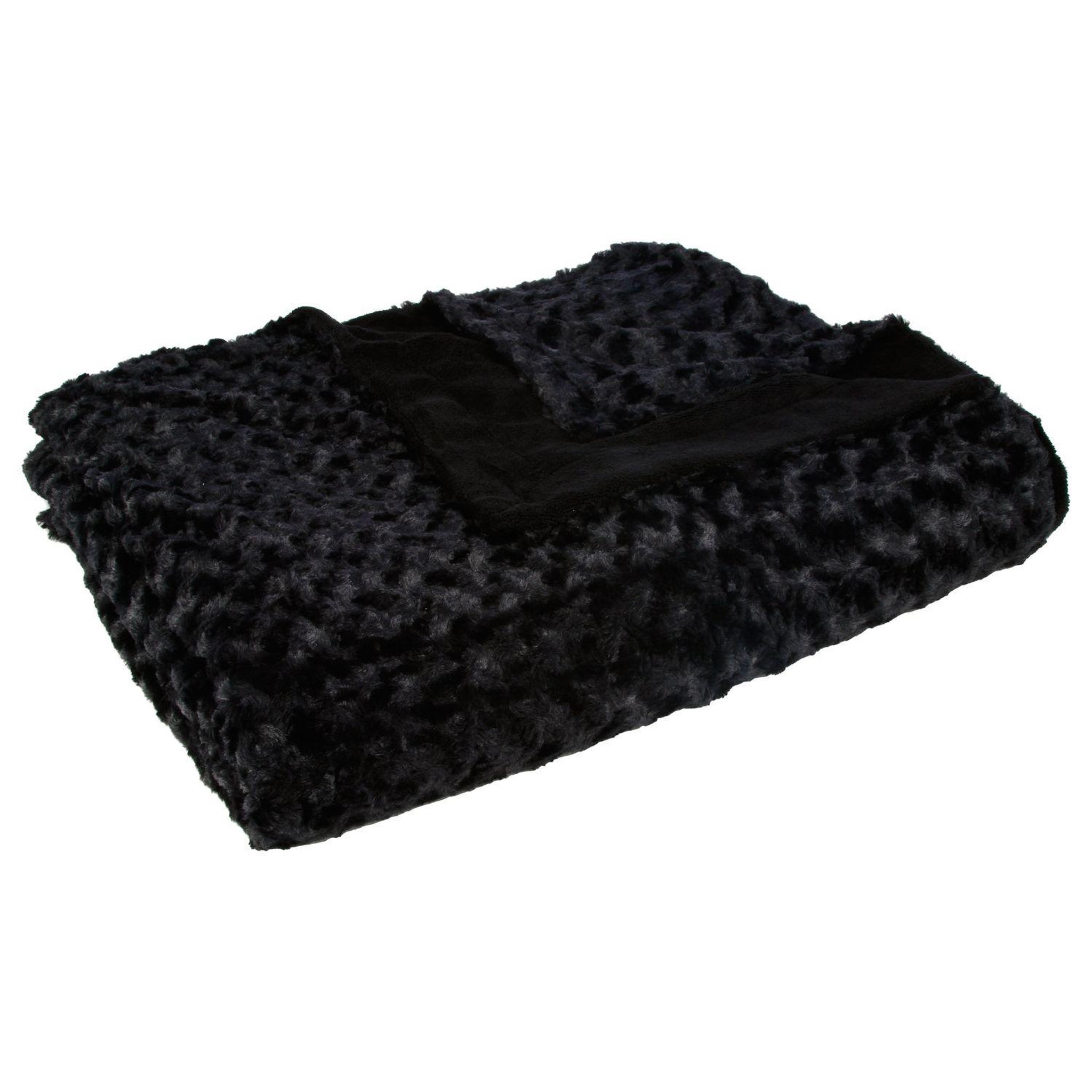 Voir la diapositive 1 : ATMOSPHERA Plaid en imitiation fourrure à boucles en polyester