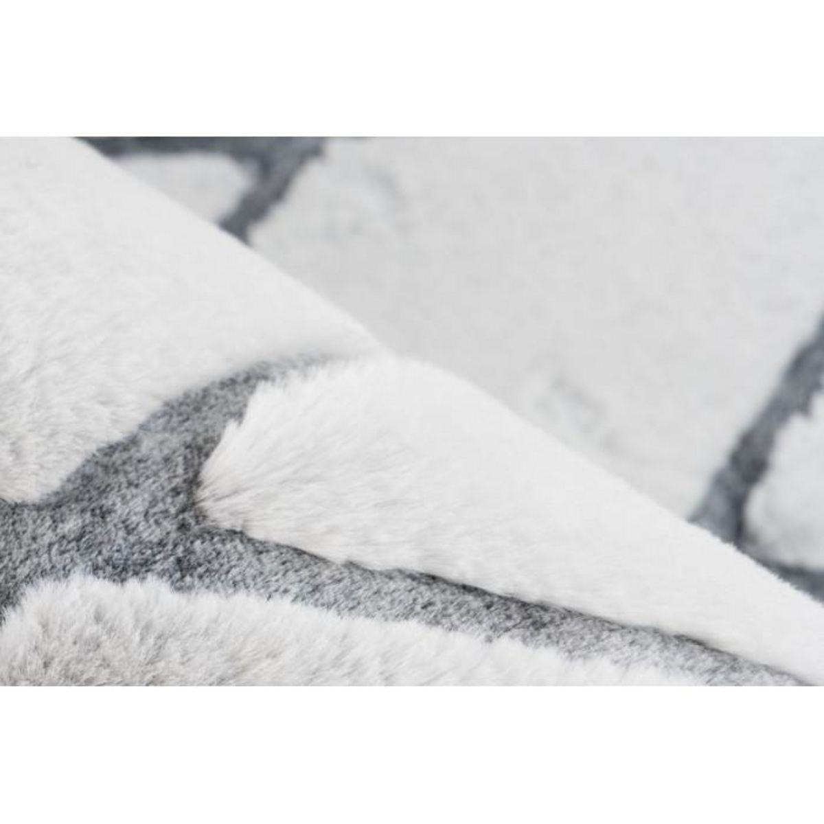 Paris Prix Tapis Shaggy Géométrique  Vivica  Blanc & Anthracite