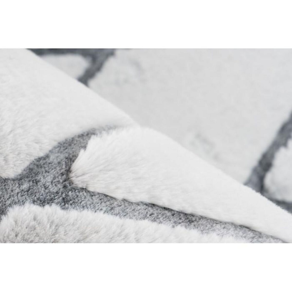 Paris Prix Tapis Shaggy Géométrique  Vivica  Blanc & Anthracite