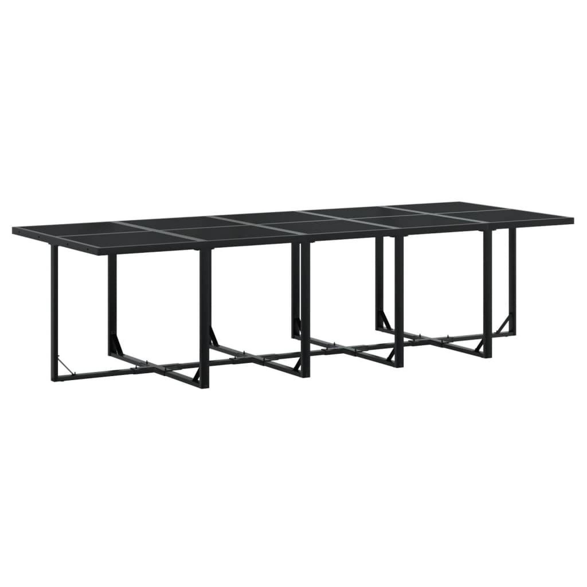 Voir la diapositive 3 : VIDAXL Ensemble a manger de jardin avec coussins 17 pcs noir textilene