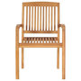 Voir la diapositive 5 : VIDAXL Chaises de jardin empilables avec coussins lot de 4 Teck solide