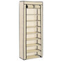 Voir la diapositive 1 : VIDAXL Armoire a chaussures avec housse Creme 57x29x162 cm Tissu