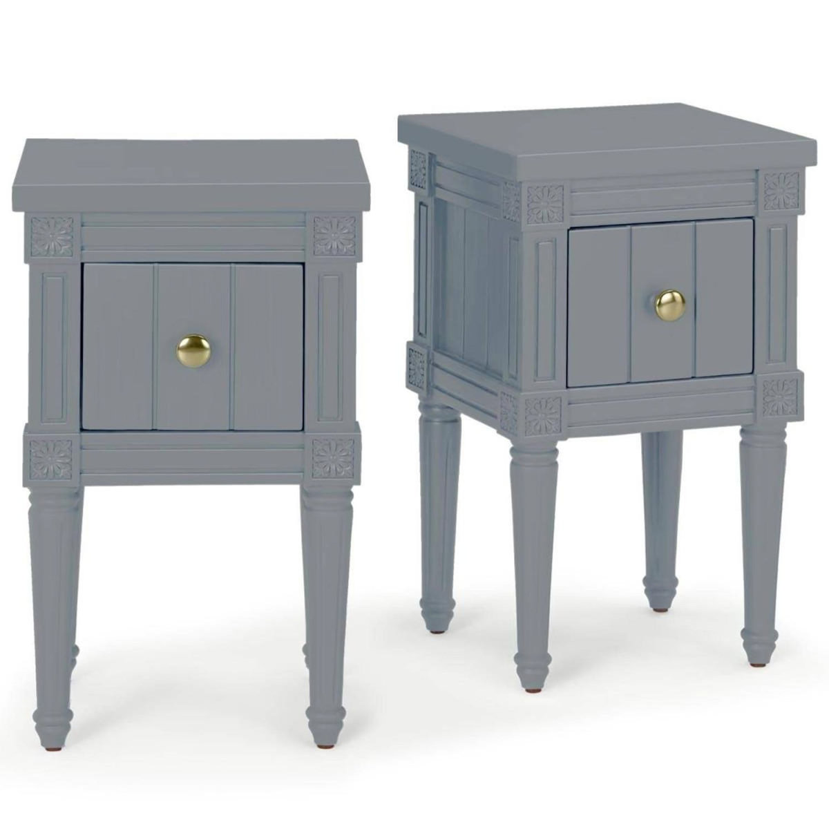Paris Prix Lot de 2 Tables de Chevet  Franky  58cm Gris Bleu