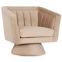 Voir la diapositive 3 : Paris Prix Fauteuil Design Velours  Victor  91cm Taupe