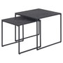 Voir la diapositive 1 : TOILINUX Lot de 2 Tables d'appoint carré encastrables en mélaminé et métal - L.50 cm x H. 45 cm - Noir
