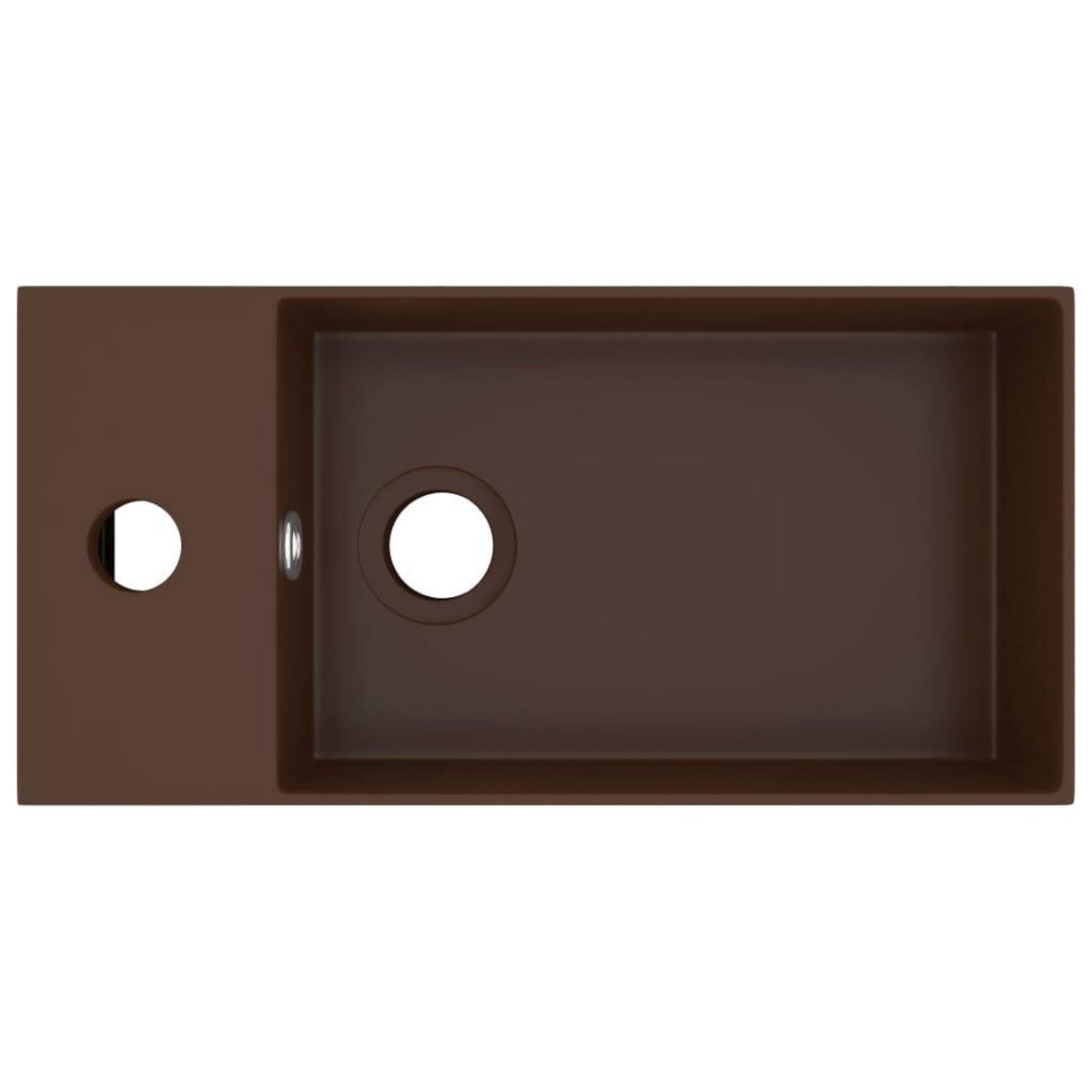 VIDAXL Lavabo de salle de bain avec trop-plein Ceramique Marron fonce