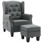Voir la diapositive 2 : VIDAXL Fauteuil de massage avec repose-pied Gris clair Tissu