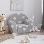 VIDAXL Canape-lit pour enfants gris clair avec etoiles peluche douce