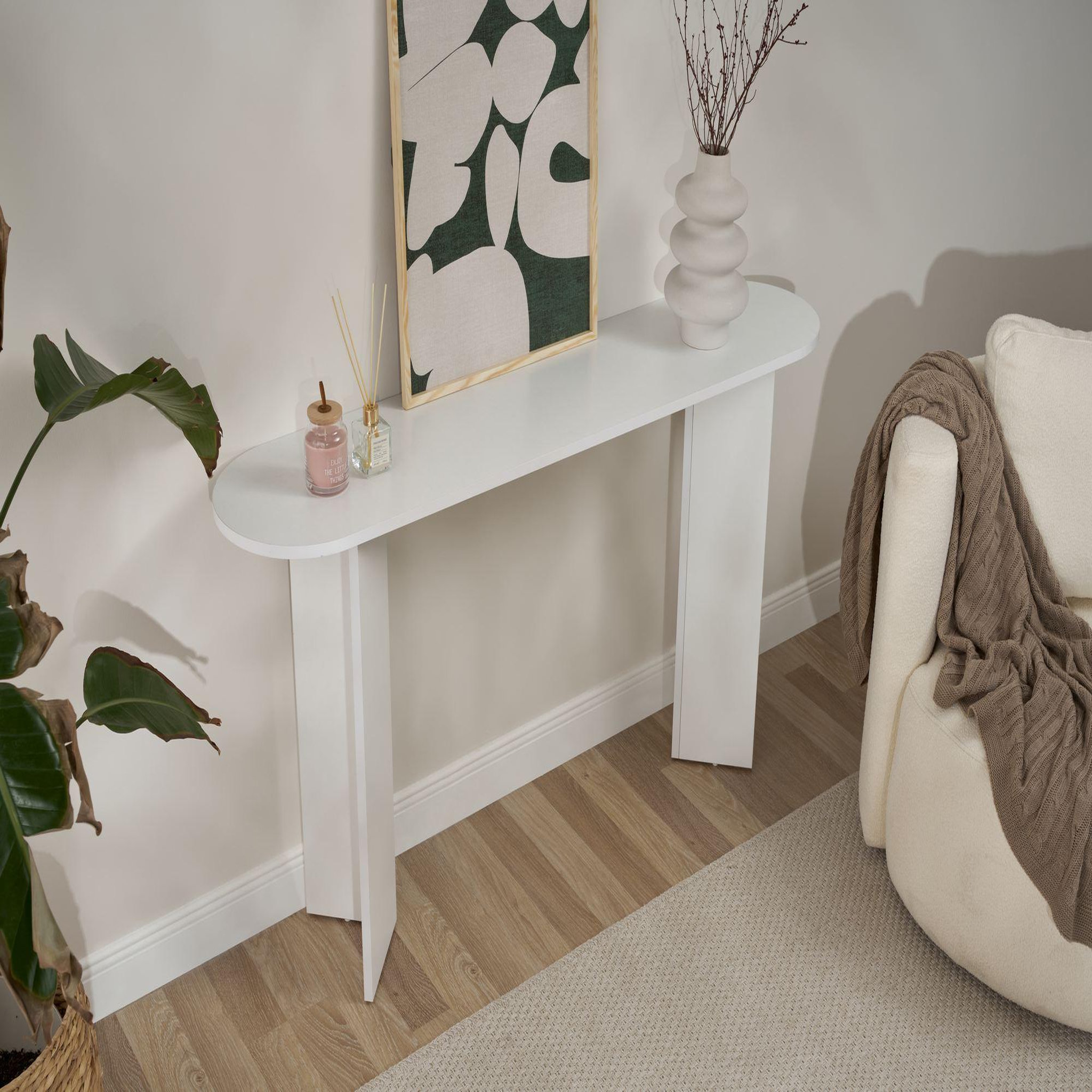 Voir la diapositive 4 : Habitat et Jardin Console en bois  sira  - 150 x 35 x 75 cm - blanc