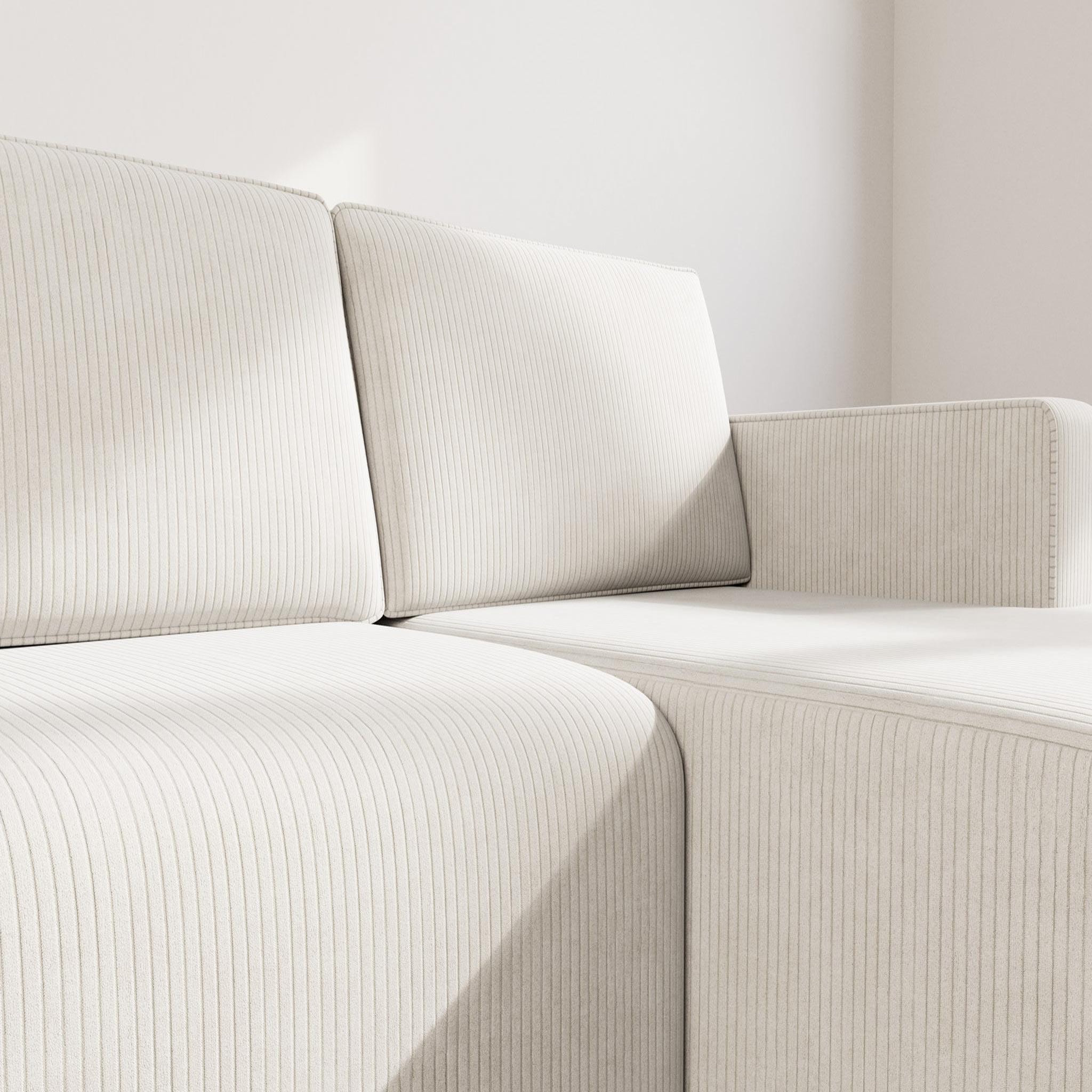 Voir la diapositive 4 : BEST MOBILIER Topaze - canapé d'angle droit 4 places convertible avec coffre en velours côtelé