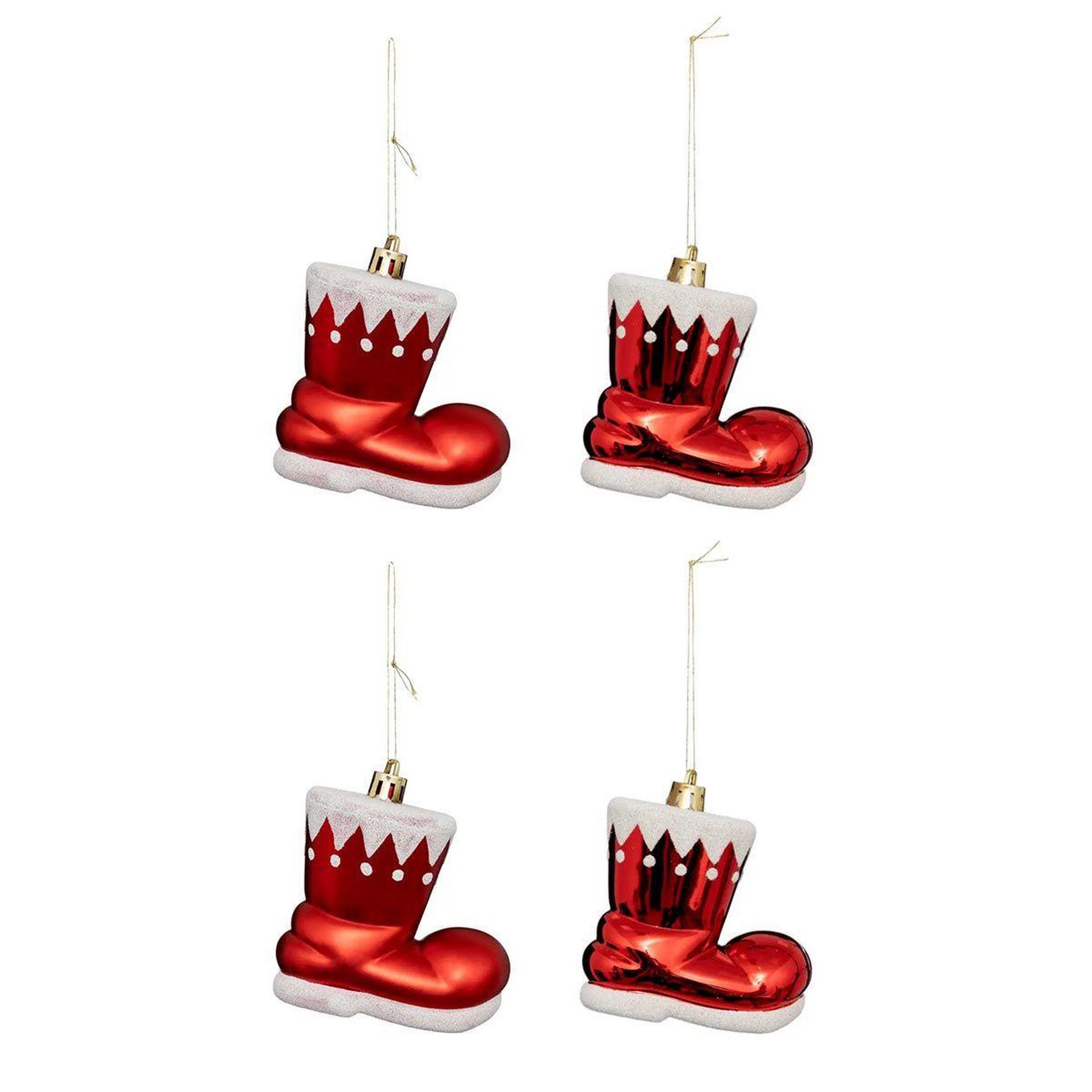ATMOSPHERA Lot de 4 sujets de noël  botte lutin  8cm rouge