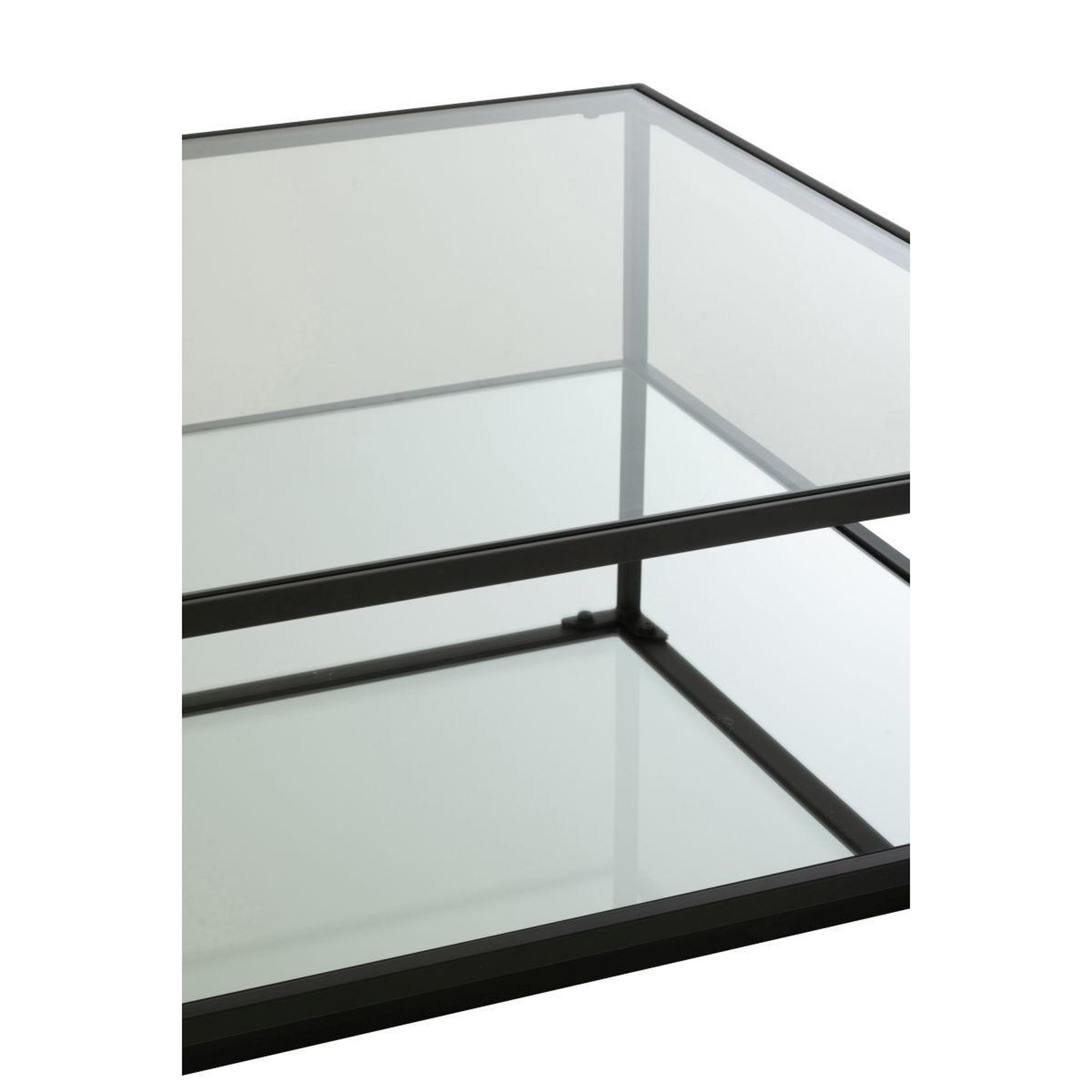 Voir la diapositive 3 : J-LINE Table basse en verre  lorie  80cm noir