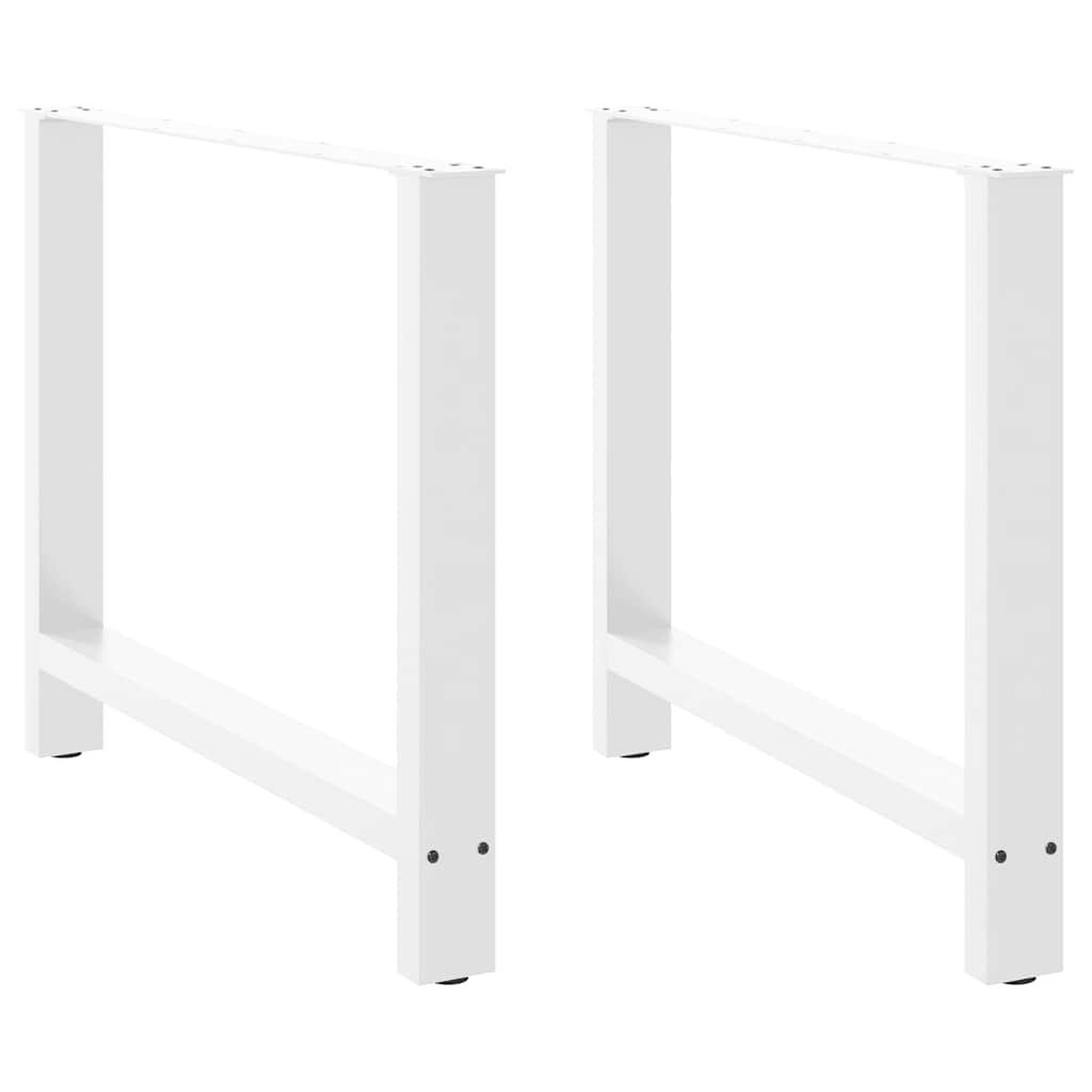 VIDAXL Pieds de table basse blanc 2 pcs 100x(72-73) cm acier