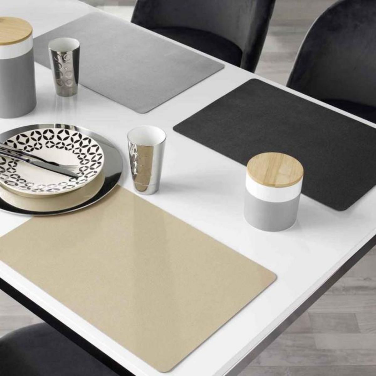 Paris Prix Set de Table Design  Bergame  30x43cm Gris