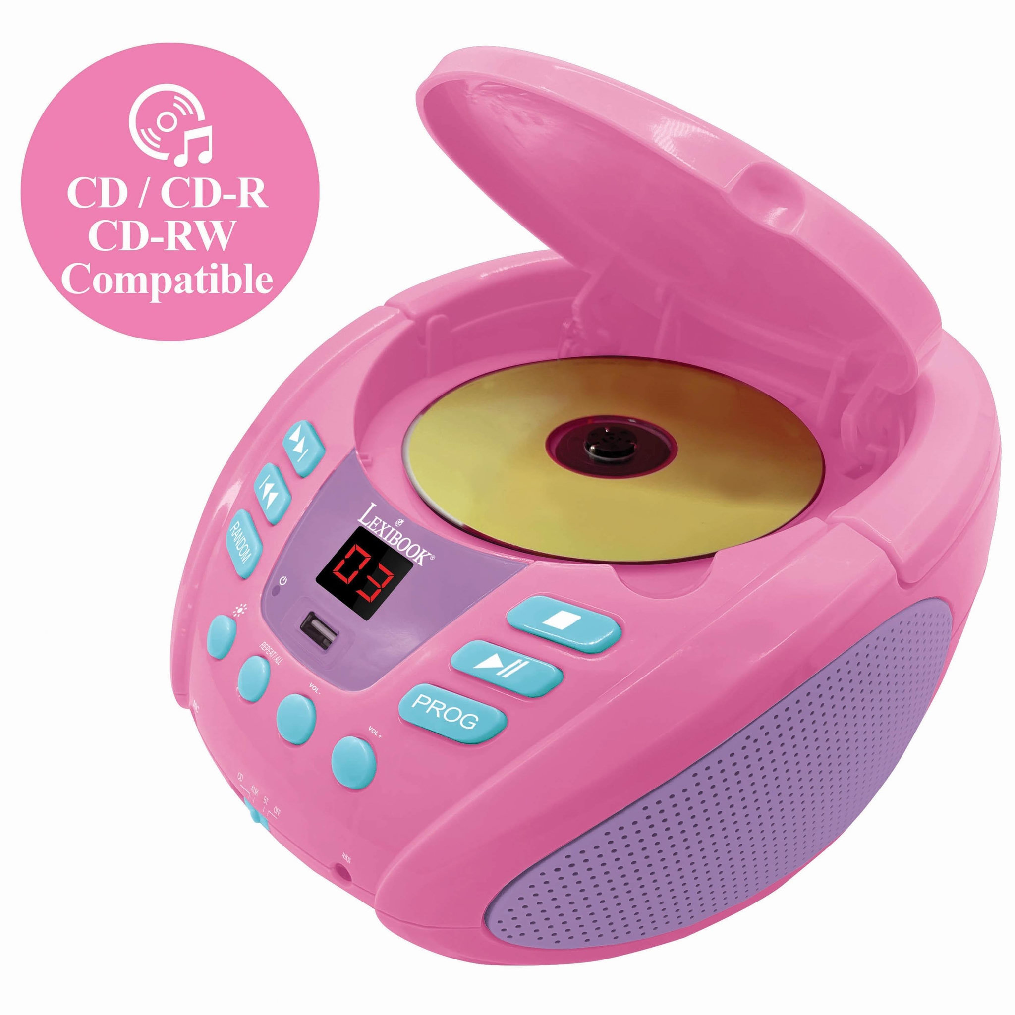 Voir la diapositive 2 : Lexibook Lecteur CD Portable Bluetooth Licorne