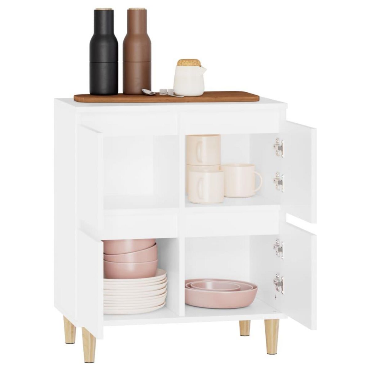 VIDAXL Buffet Blanc 60x35x70 cm Bois d'ingenierie