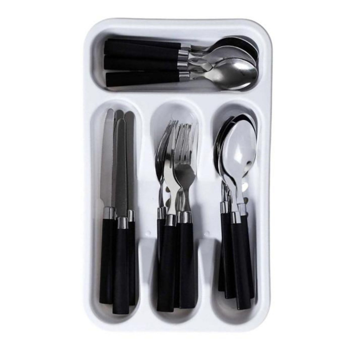 Paris Prix Ménagère 16 Pièces & Range-Couverts  Campus  32cm Noir