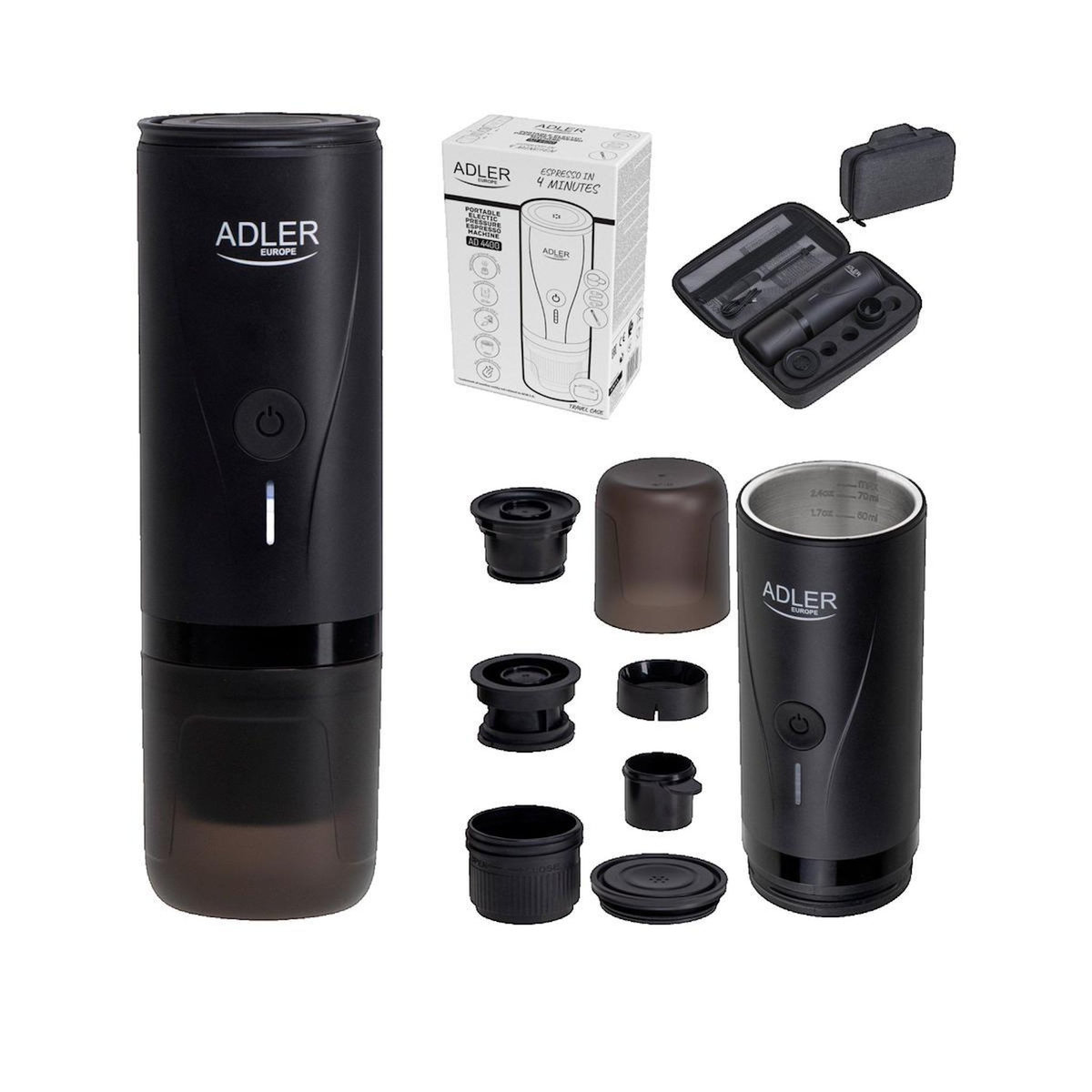 ADLER Machine à café portable Adler 5905575906229 noire
