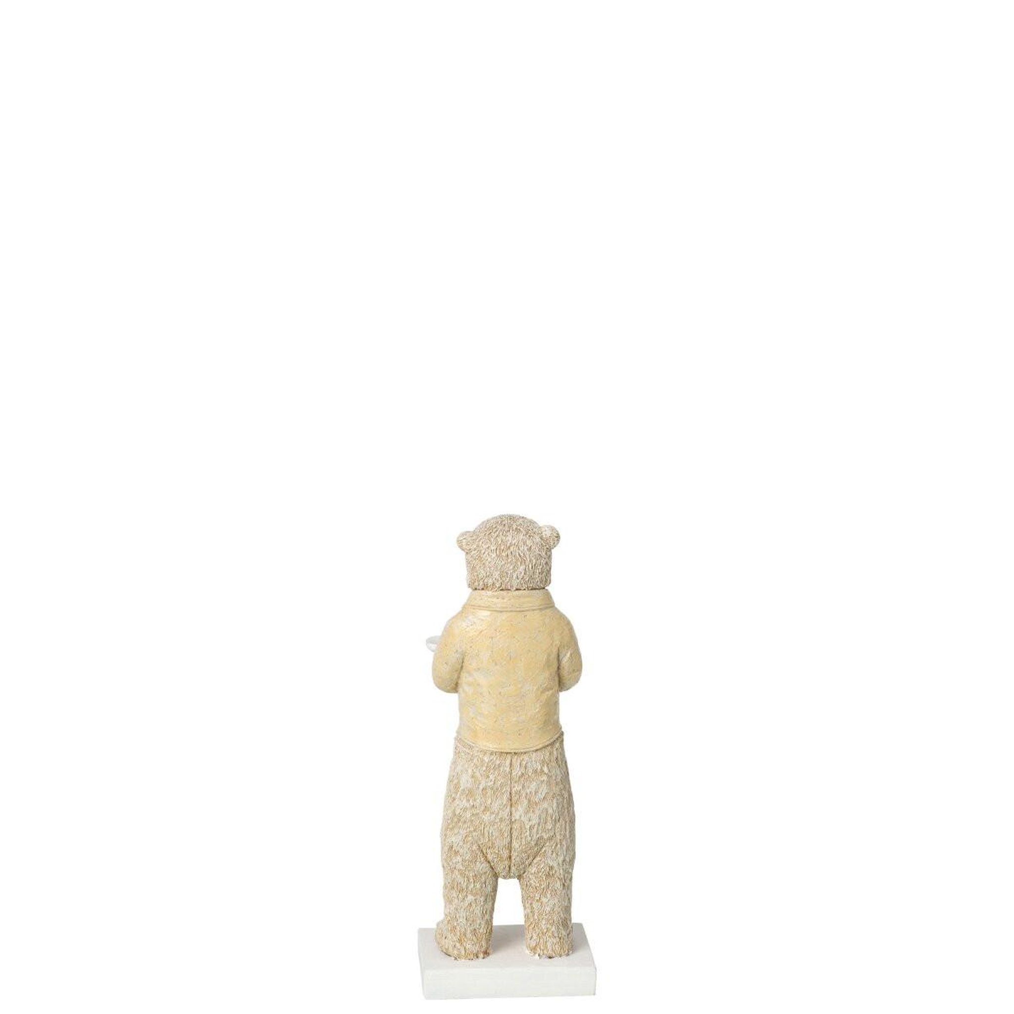 Voir la diapositive 3 : J-LINE Statuette ours serveur  théa  30cm beige