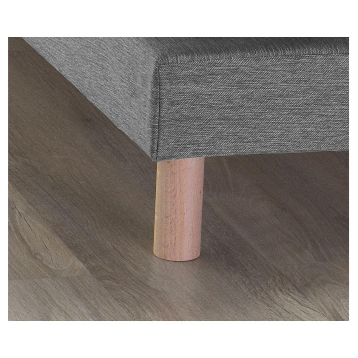 Ensemble literie matelas 378 ressorts ensachés + sommier tapissier gris chiné 90x190 cm ASTRE