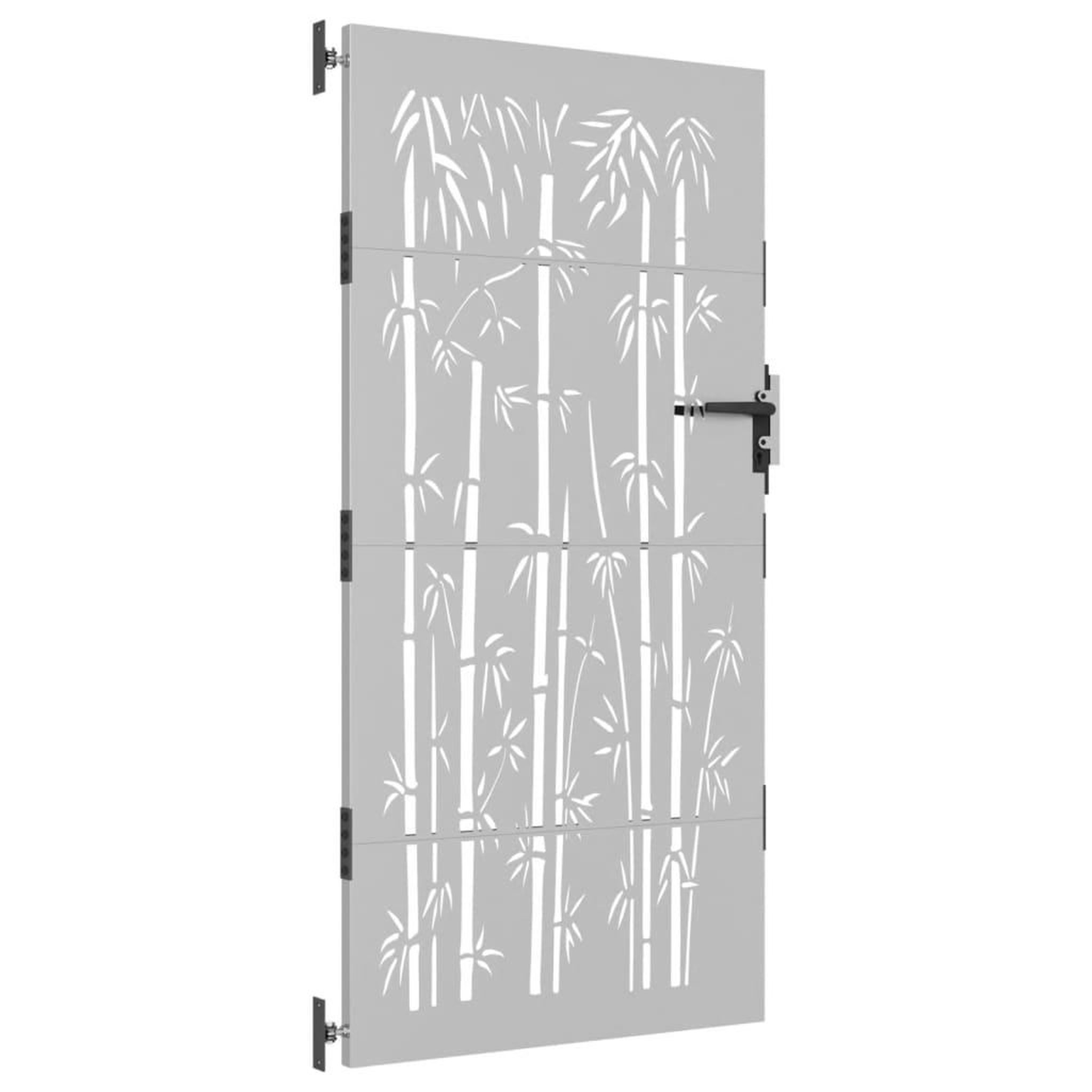 Voir la diapositive 3 : VIDAXL Portail de jardin 85x200 cm acier corten design de bambou