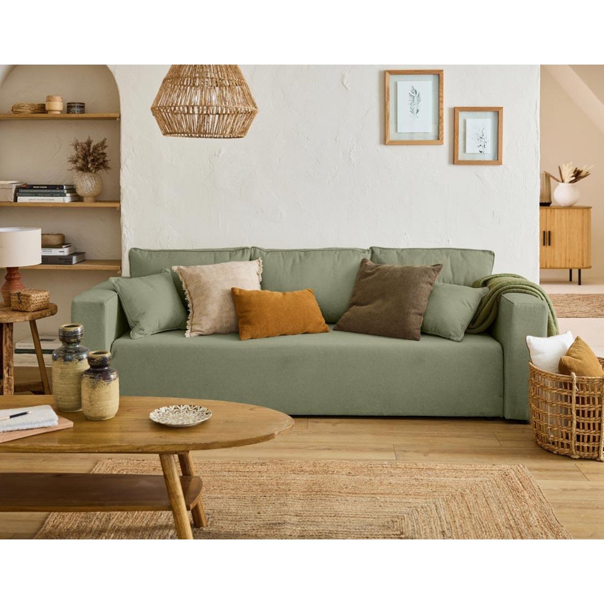 BEST MOBILIER Topaze - canapé 3 places - convertible avec coffre - en tissu