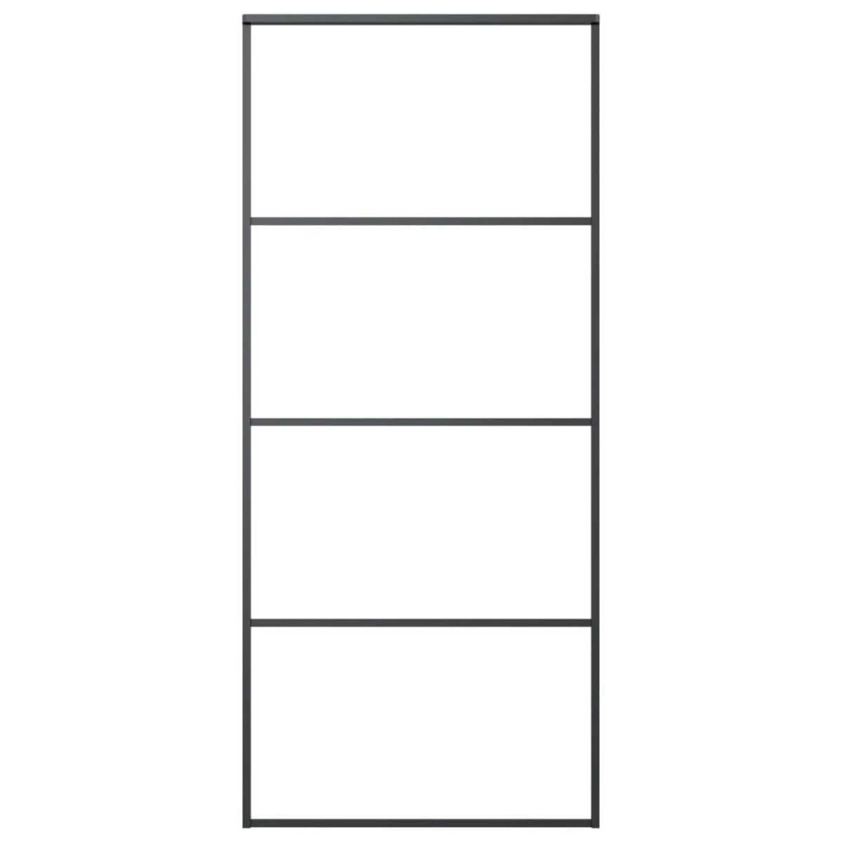 VIDAXL Porte coulissante Aluminium et verre ESG 90x205 cm Noir