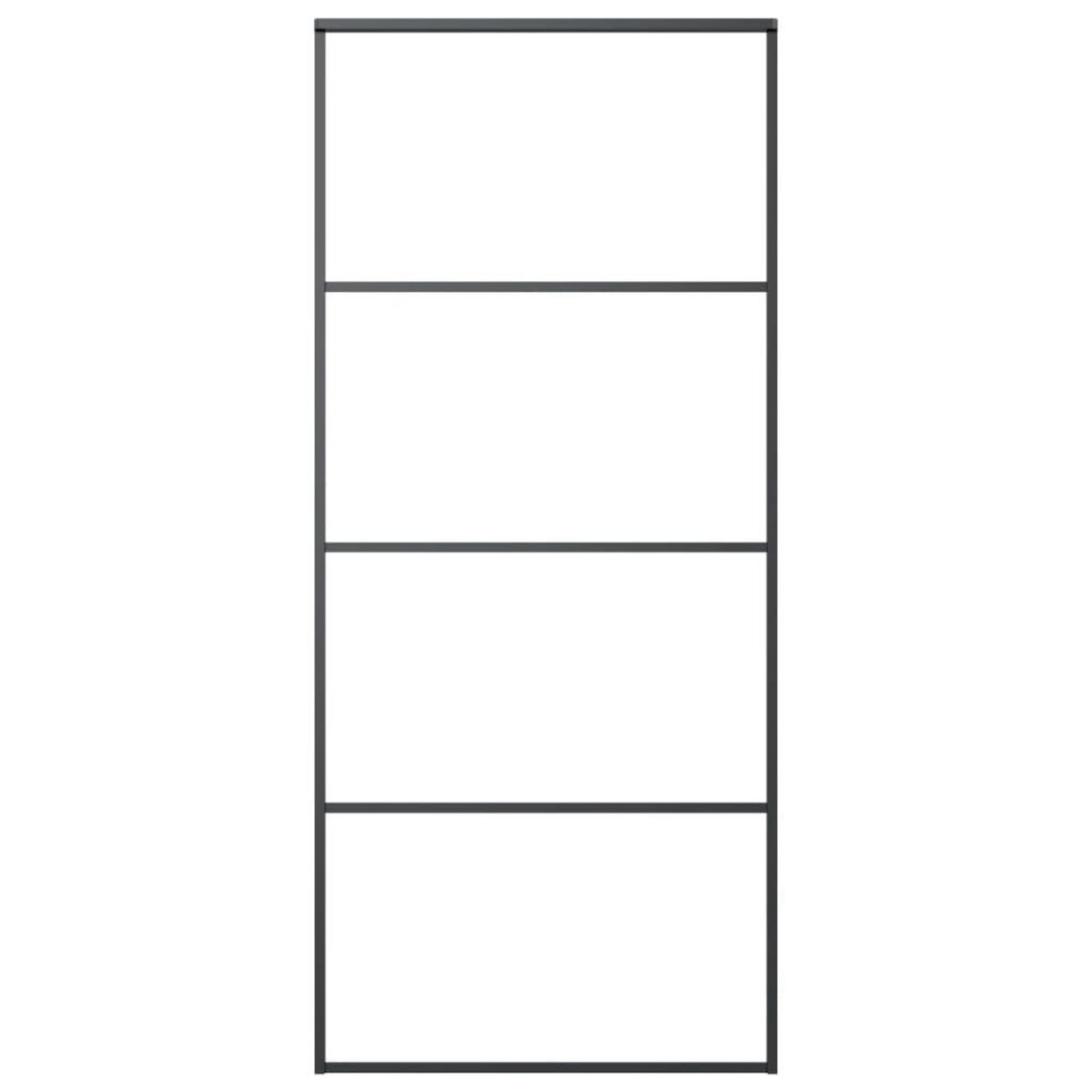 VIDAXL Porte coulissante Aluminium et verre ESG 90x205 cm Noir