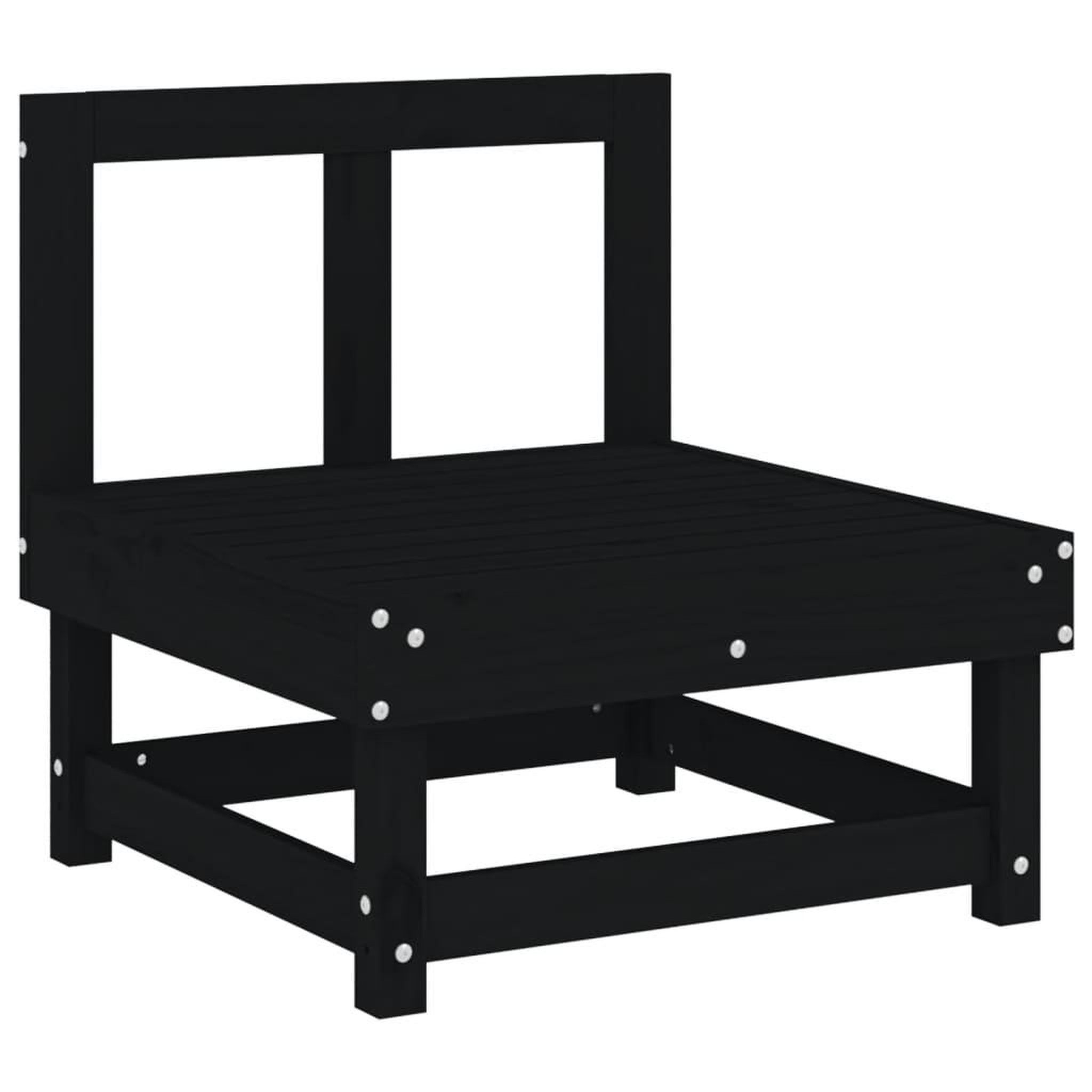Voir la diapositive 3 : VIDAXL Canapes centraux de jardin 2 pcs noir bois de pin massif