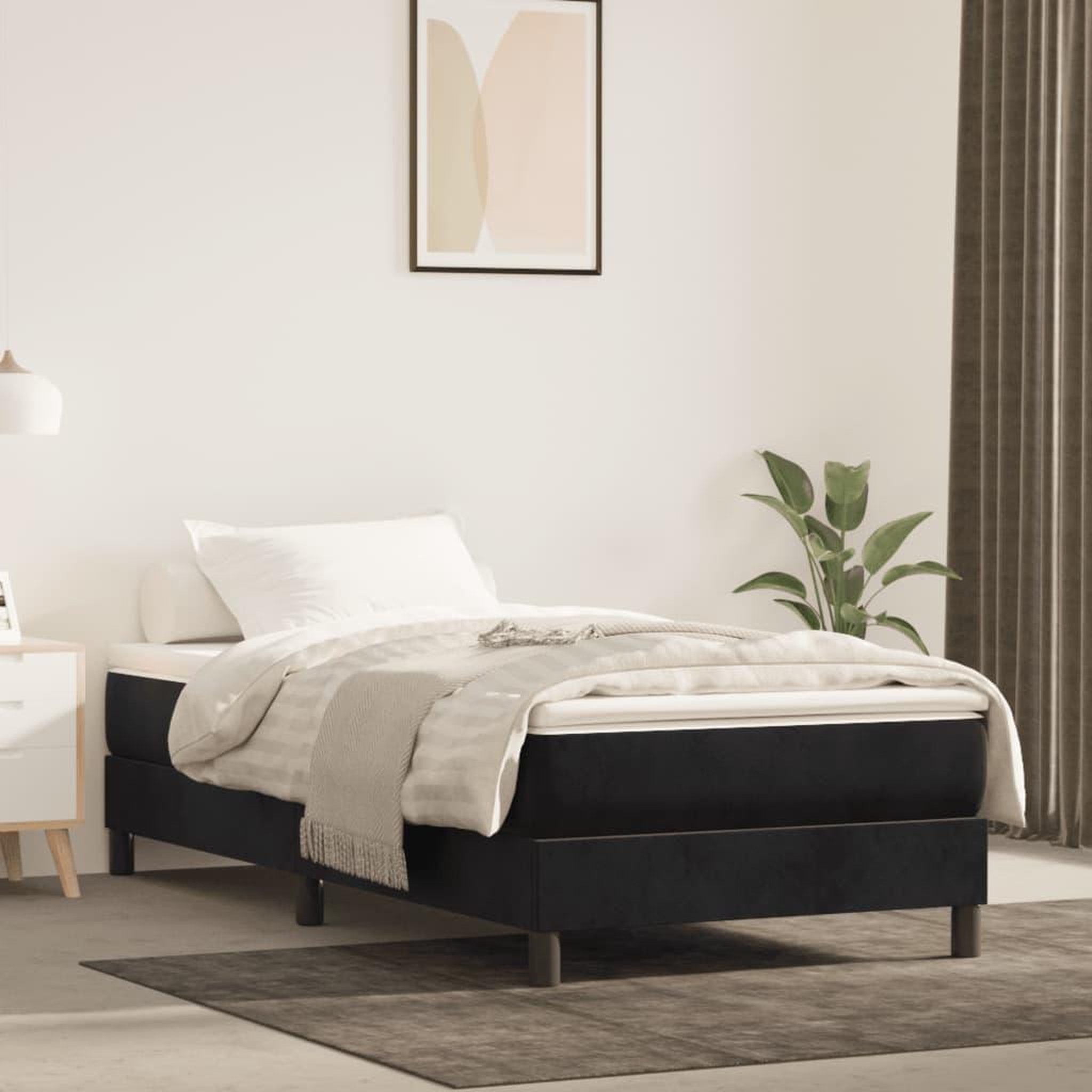 Voir la diapositive 2 : VIDAXL Cadre de lit sans matelas noir 90x190 cm velours