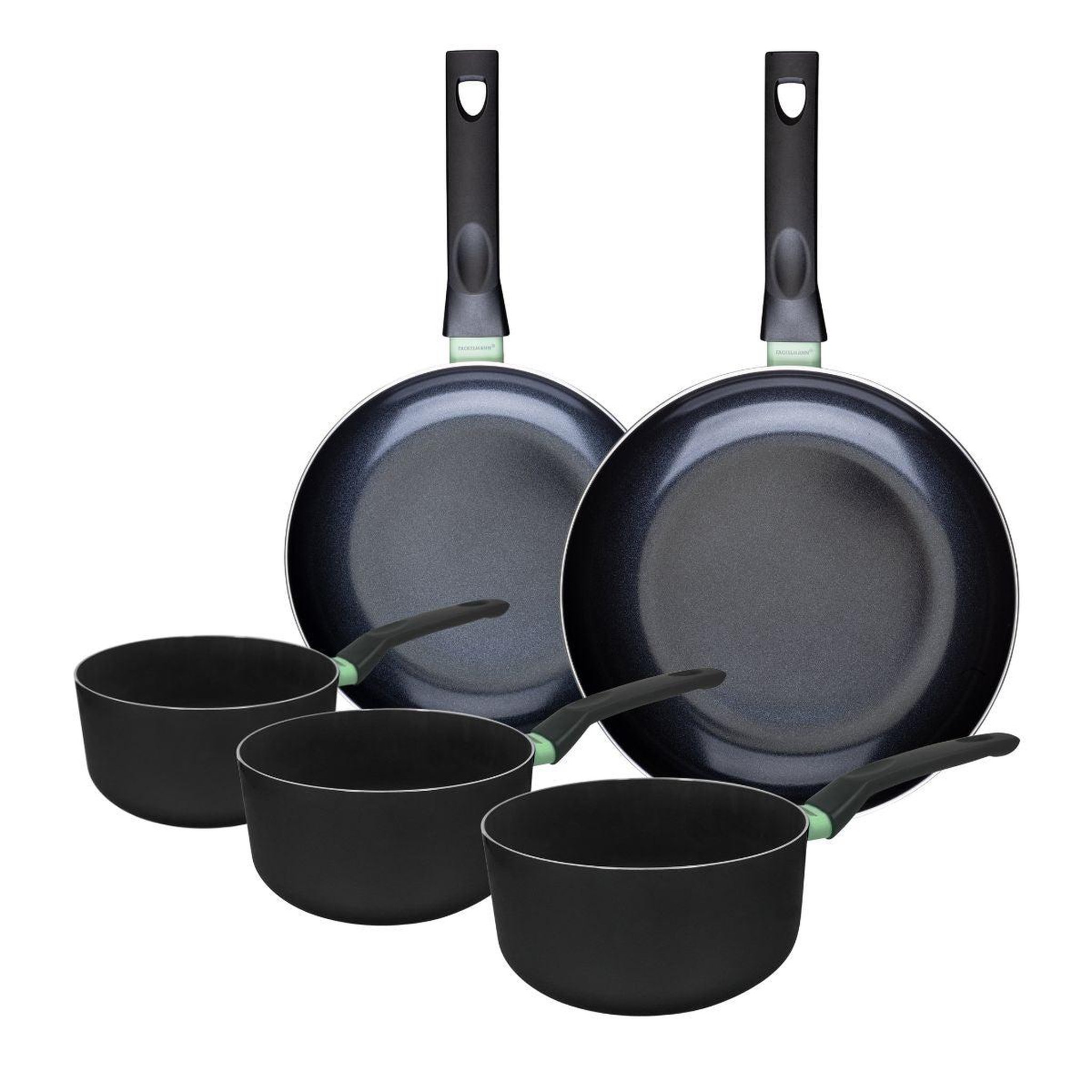 Fackelmann Ensemble de 2 poêles de 24 et 28 cm et 3 casseroles 16, 18 et 20 cm fackelmann brandao
