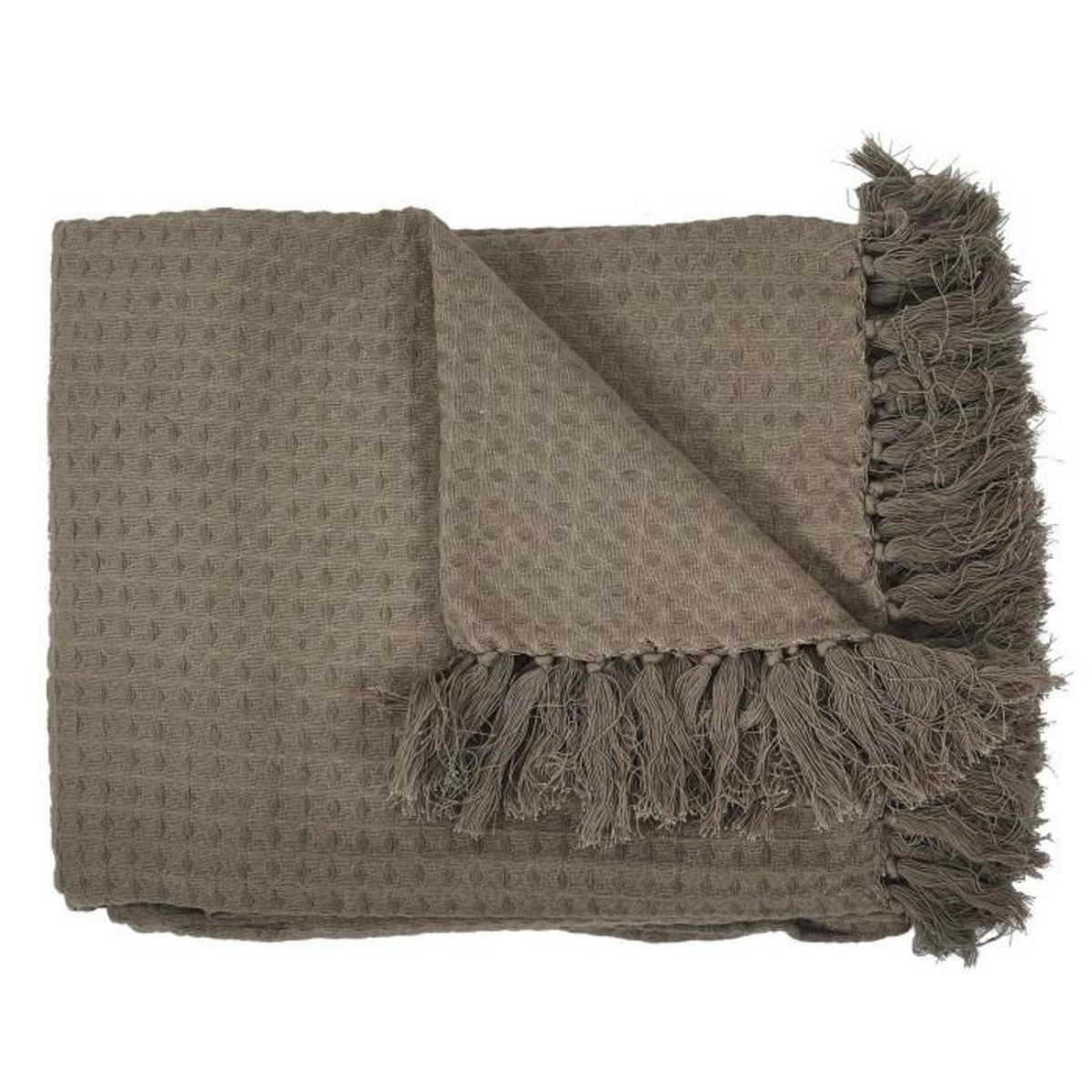 Paris Prix Jeté de Canapé  Gaufré  130x160cm Taupe