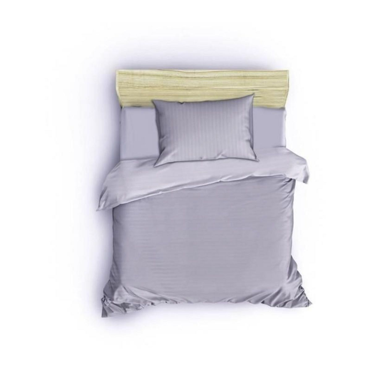 GENERIQUE Parure de lit - 1 housse de couette 220 x 240 cm + 2 taies d'oreiller 60 x 60 cm - 70% polyester, 30% coton - Gris