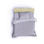 Voir la diapositive 2 : GENERIQUE Parure de lit - 1 housse de couette 220 x 240 cm + 2 taies d'oreiller 60 x 60 cm - 70% polyester, 30% coton - Gris