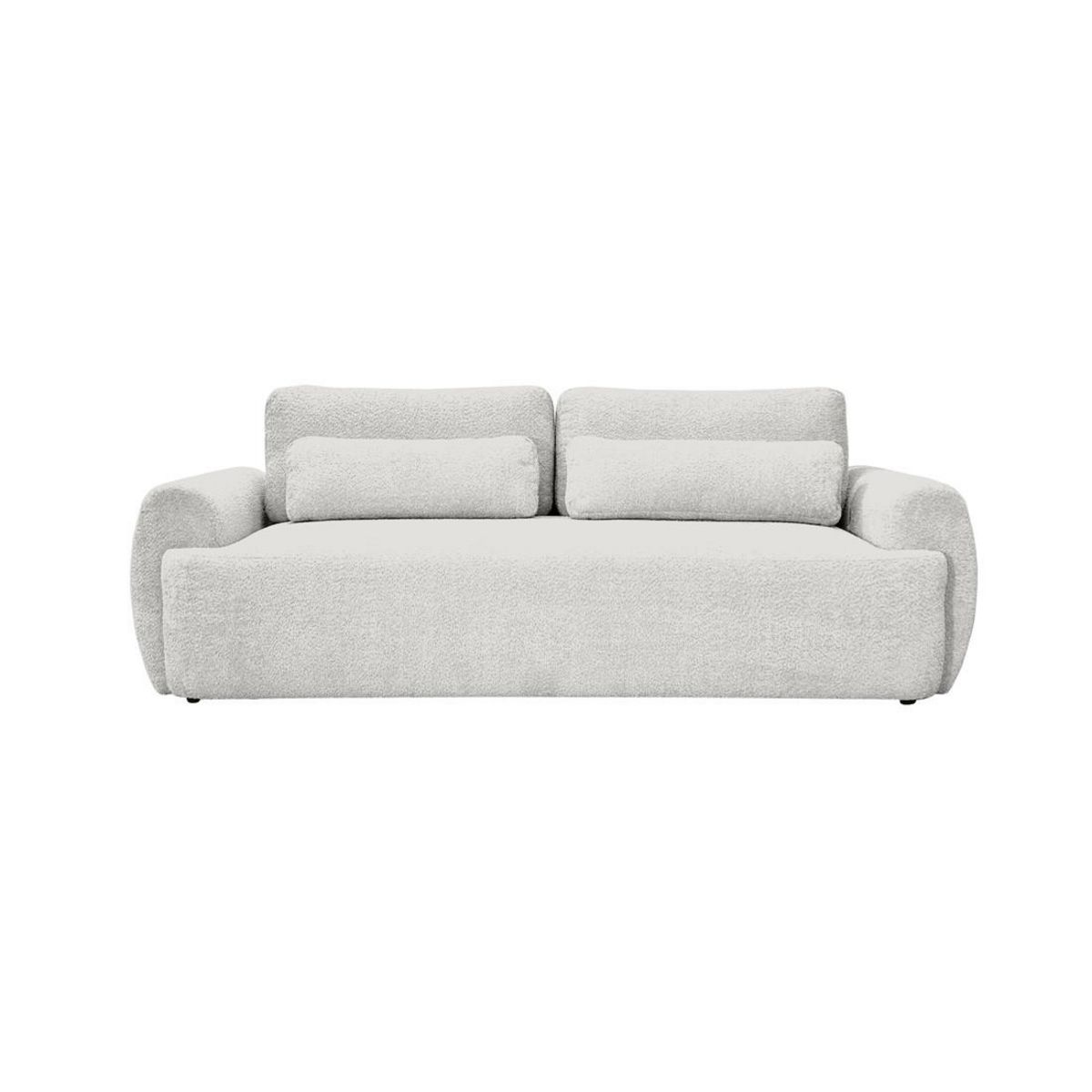 BEST MOBILIER Mahina - canapé droit 3 places - convertible avec coffre - en tissu bouclette