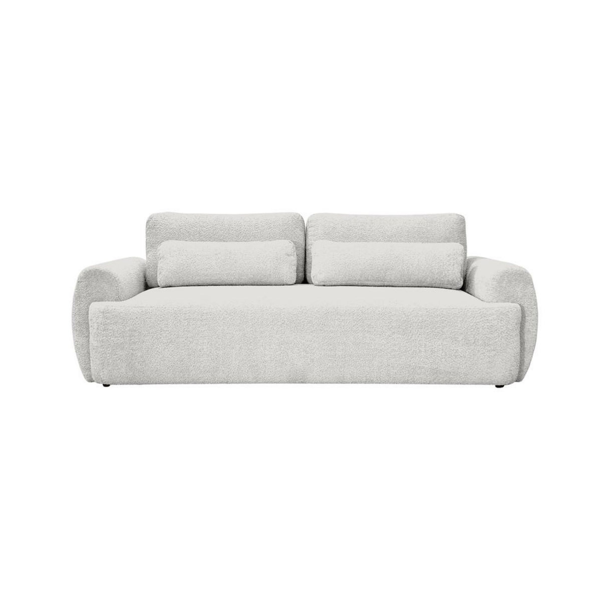 BEST MOBILIER Mahina - canapé droit 3 places - convertible avec coffre - en tissu bouclette