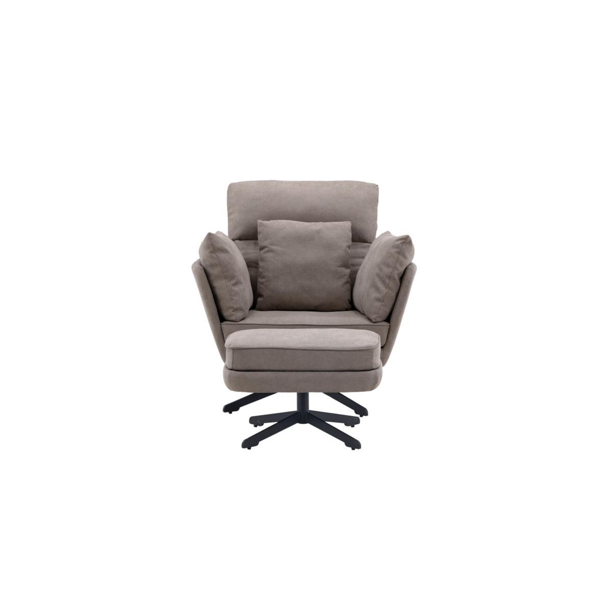 Voir la diapositive 4 : Paris Prix Fauteuil & pouf design bouclé  madrid  96cm gris