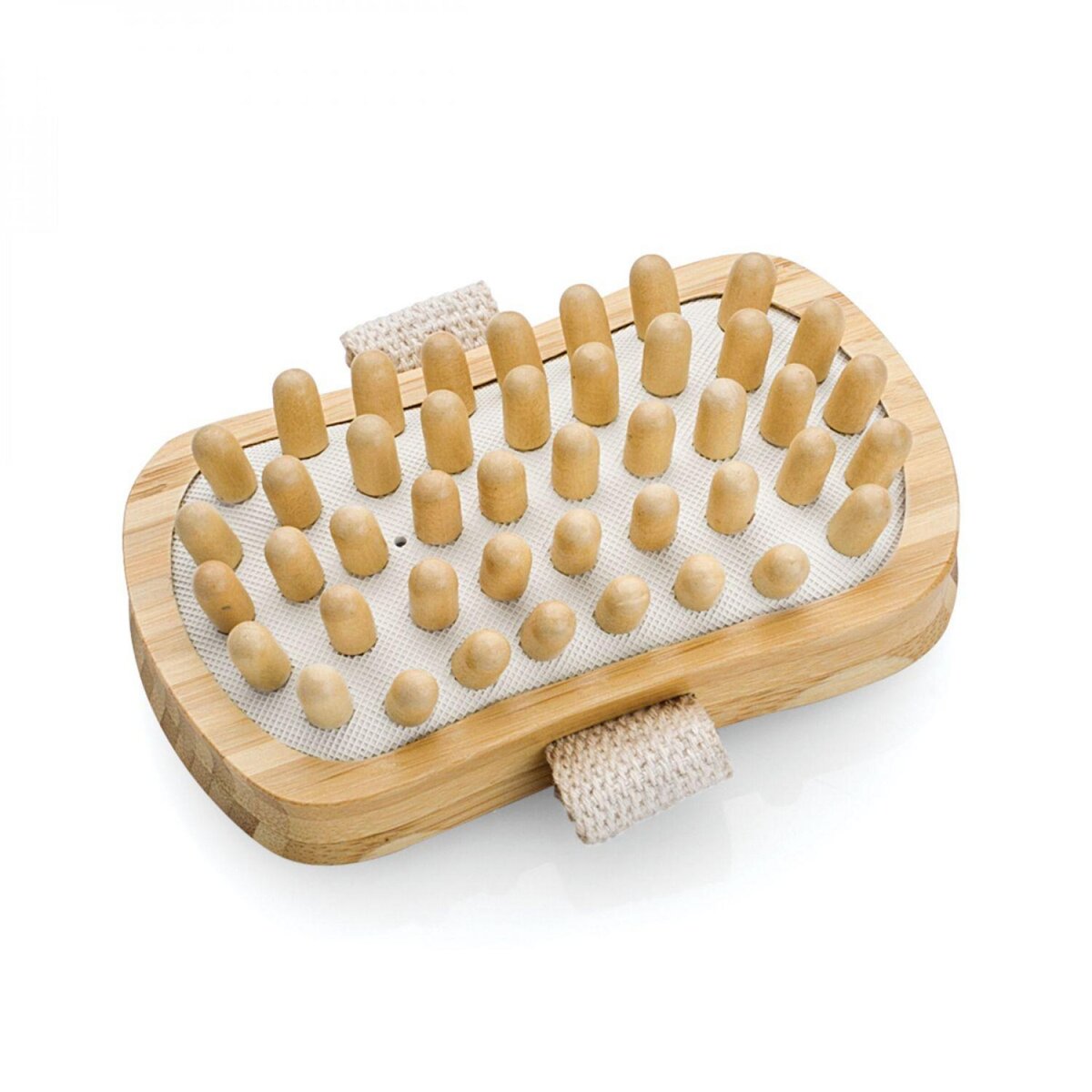 VIVEZEN Brosse de massage et de drainage, anti cellulite en bambou 13 x 7.5 x 4 cm avec poignée de maintien