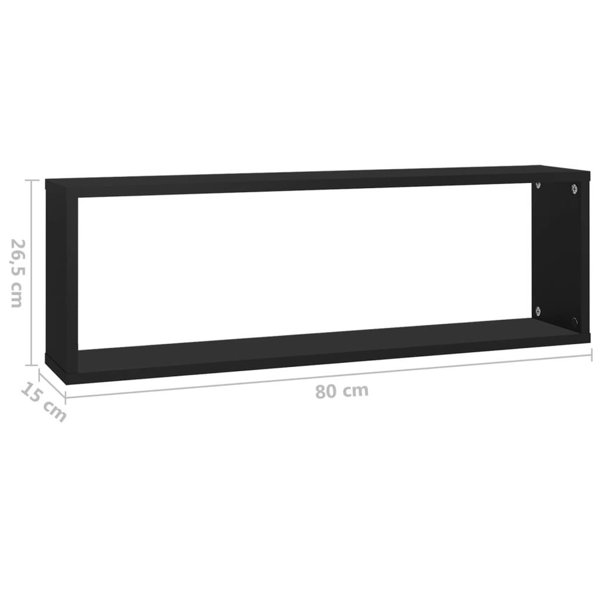 Voir la diapositive 6 : VIDAXL Etageres cube murales 4 pcs Noir 80x15x26,5cm bois d'ingenierie
