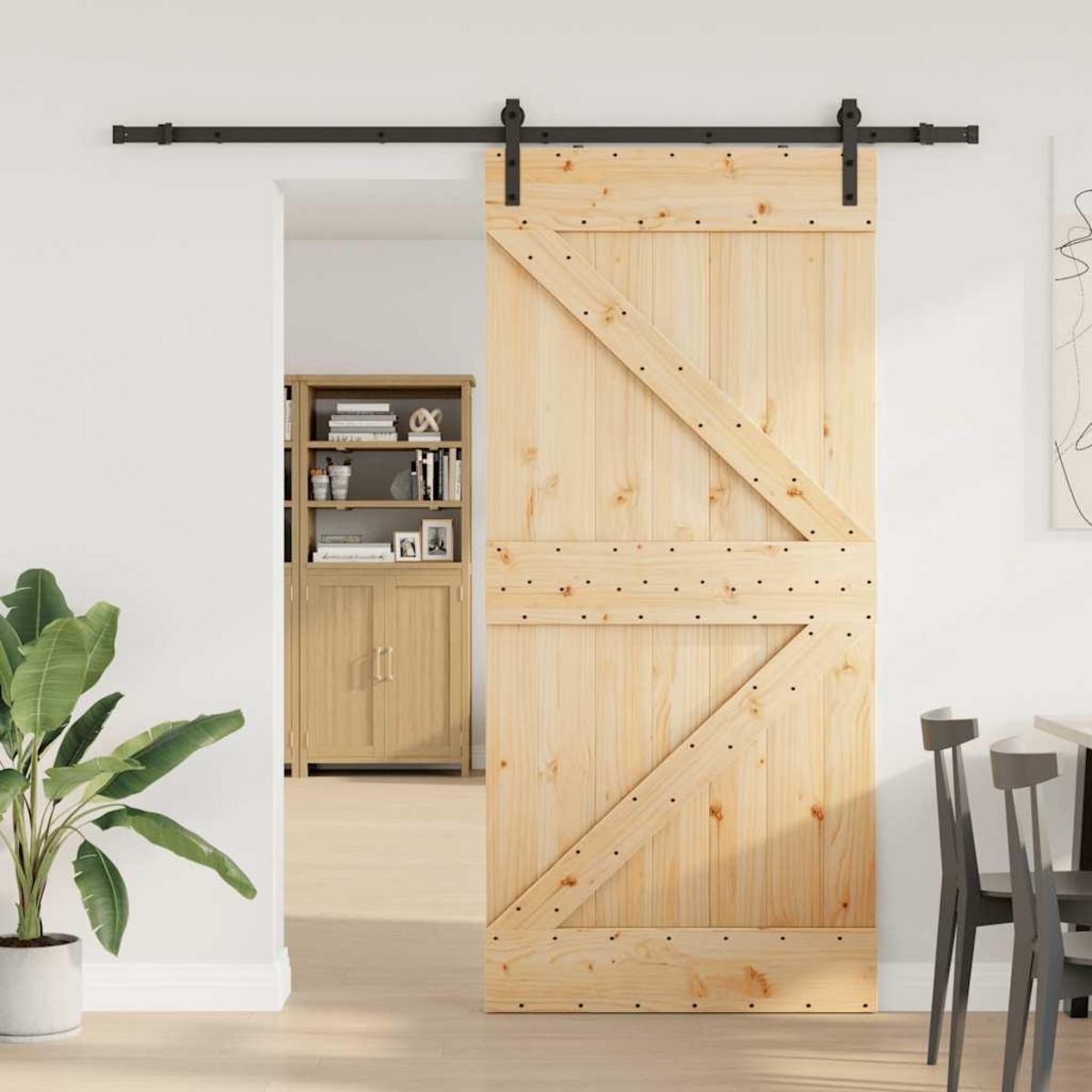 VIDAXL Porte coulissante et kit de quincaillerie 80x210 cm pin massif