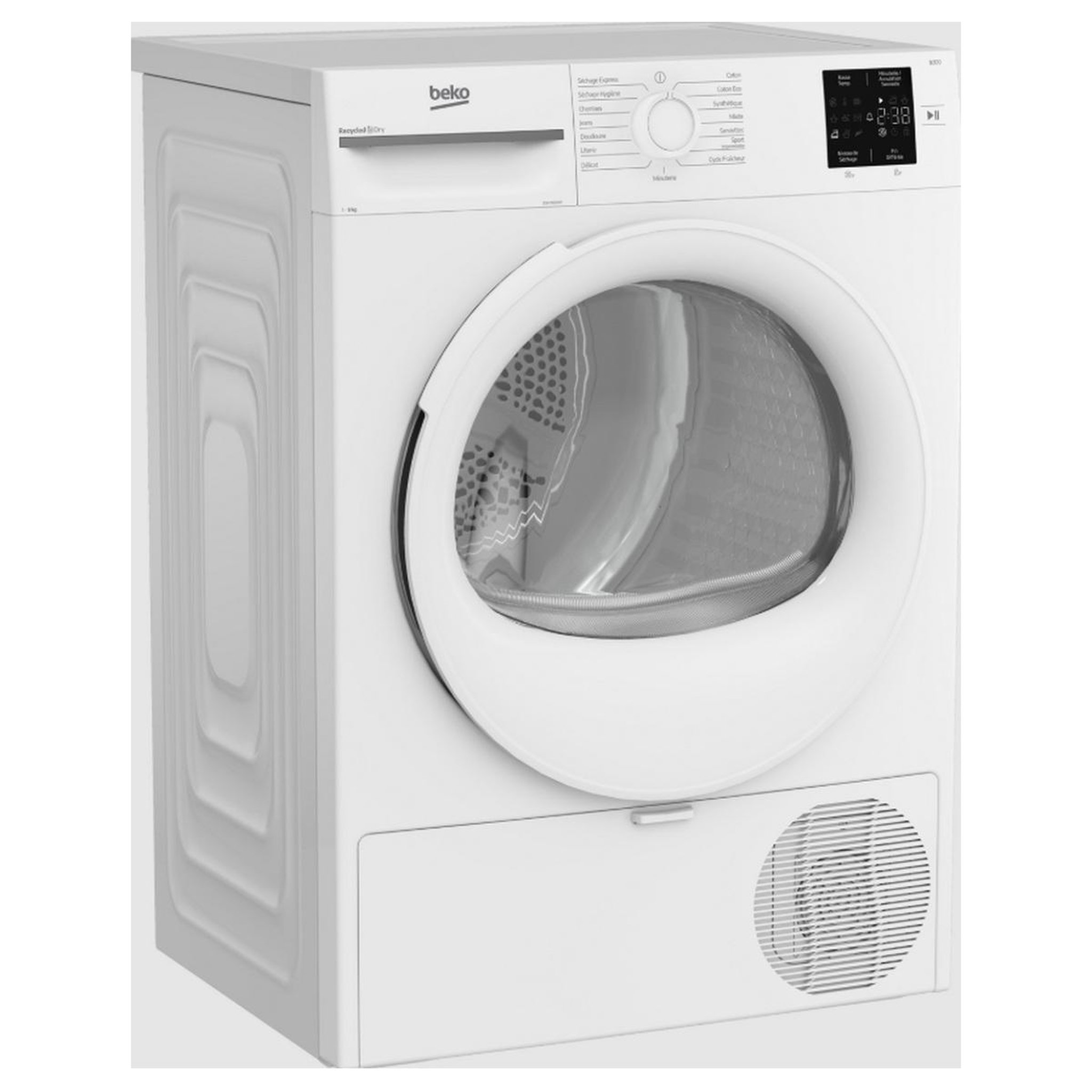 Voir la diapositive 4 : Beko Sèche-linge pompe à chaleur 60cm 9kg blanc - d3h19e01w