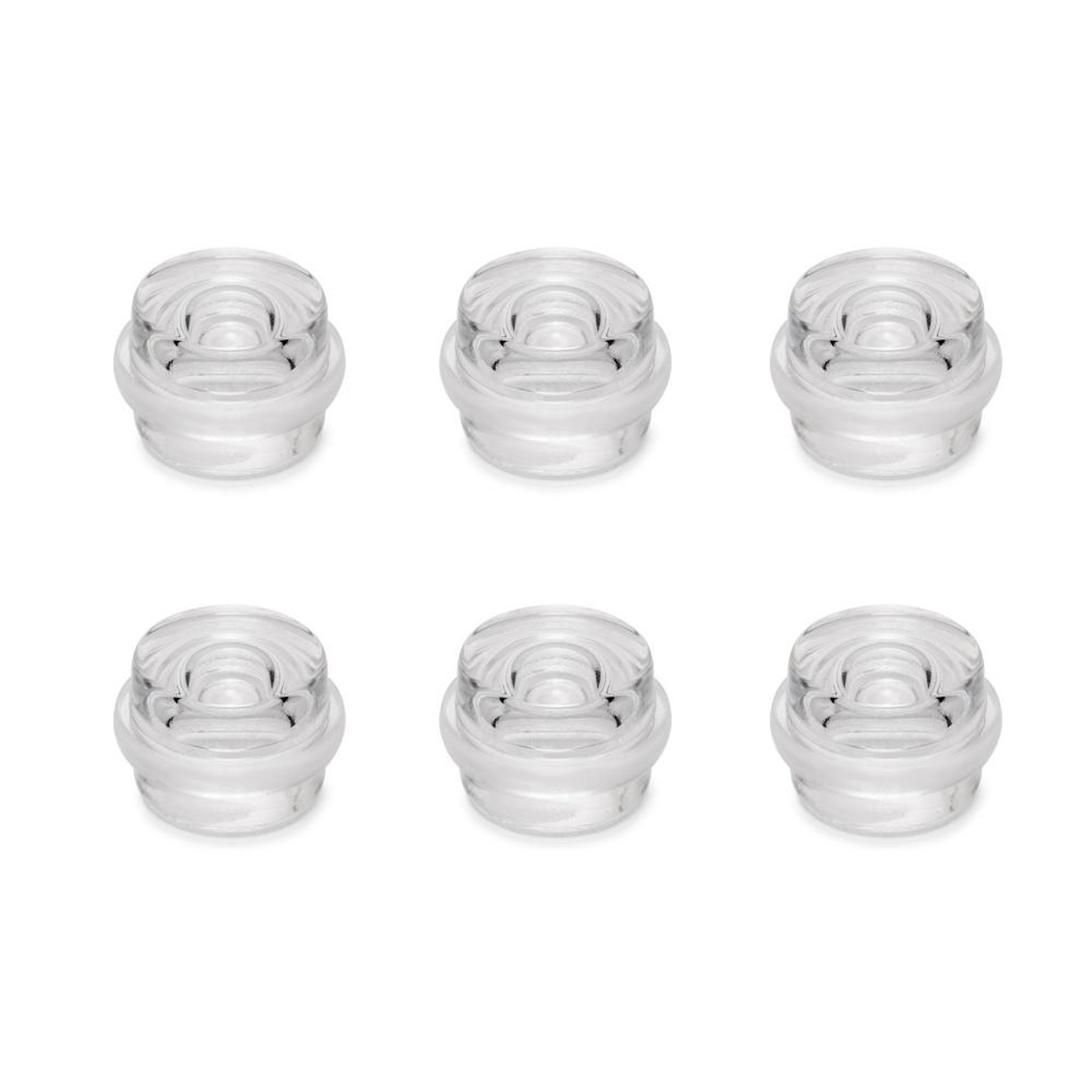 EMUCA SRL Lot de 6 butées de porte cylindriques adhésives -  fixation au sol -  Plastique -  Transparent