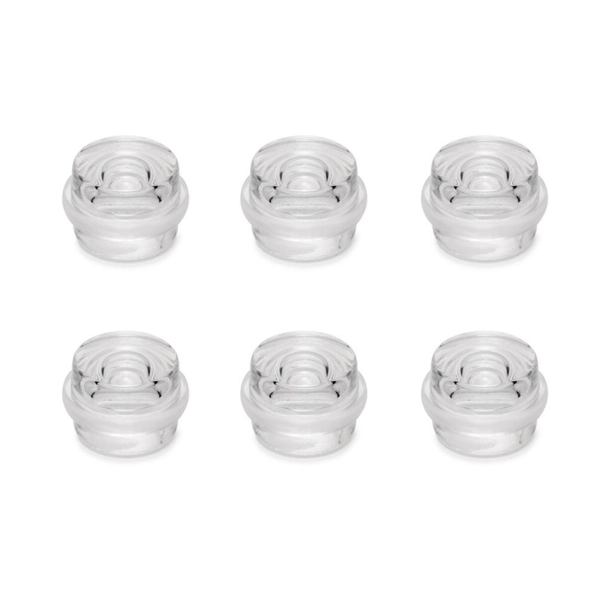 EMUCA SRL Lot de 6 butées de porte cylindriques adhésives -  fixation au sol -  Plastique -  Transparent